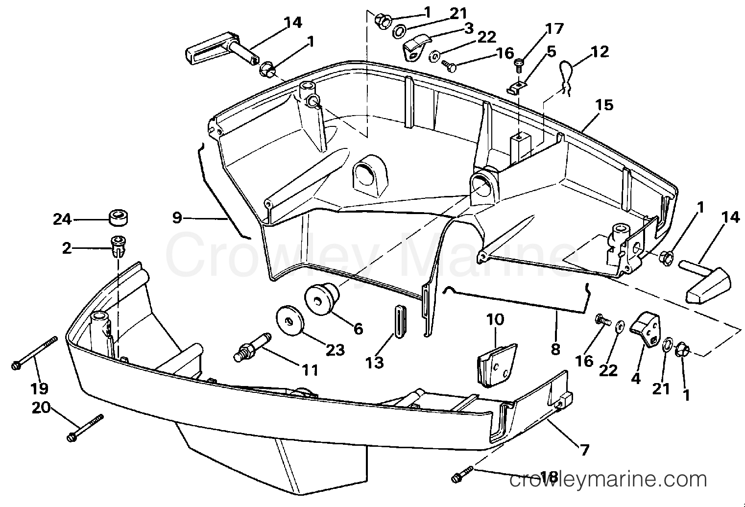 1986 Evinrude Outboards 120 - E120TLCDC - LOWER ENGINE COVER section