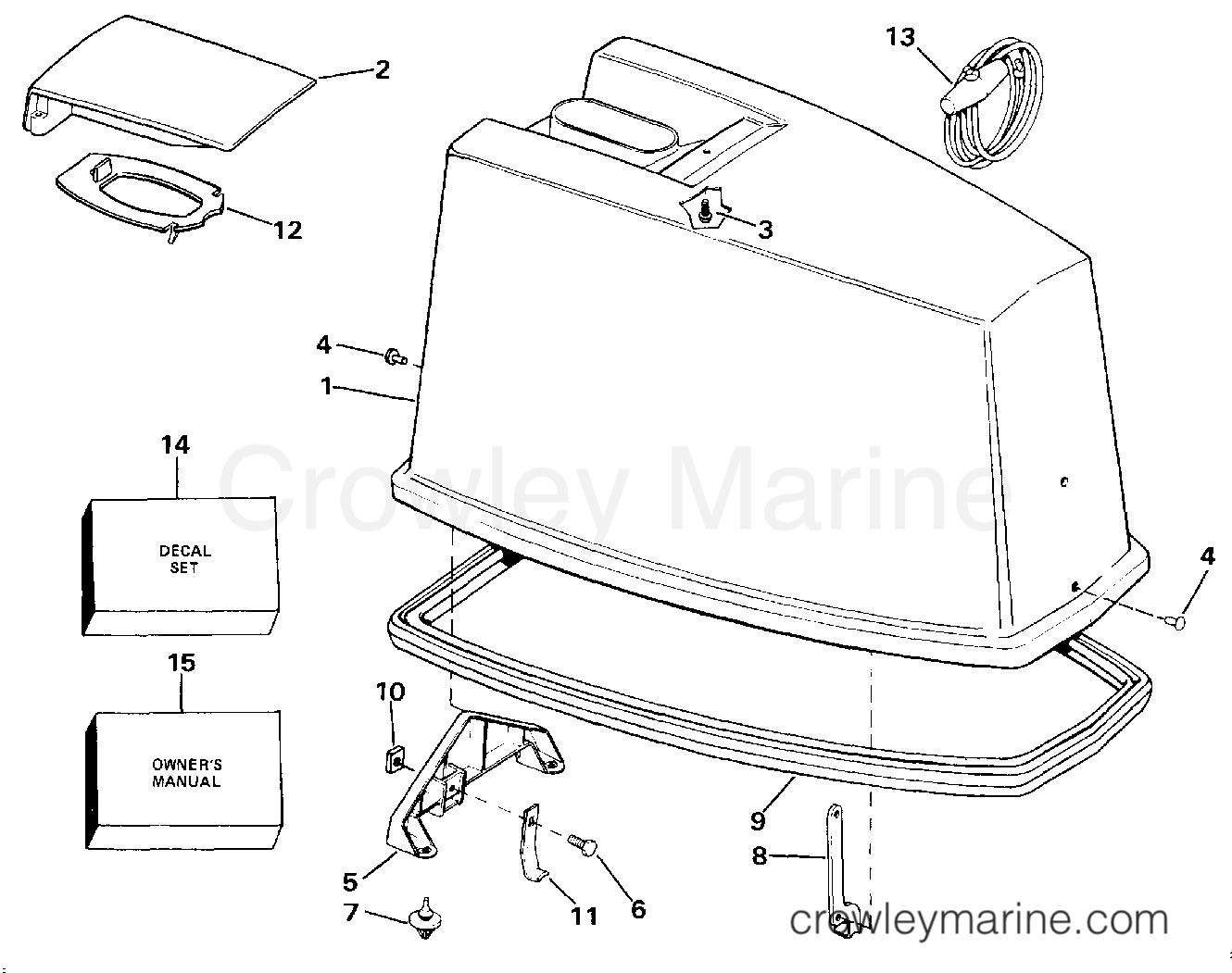 1987 Outboard 65 - J65WMLCUA - ENGINE COVER