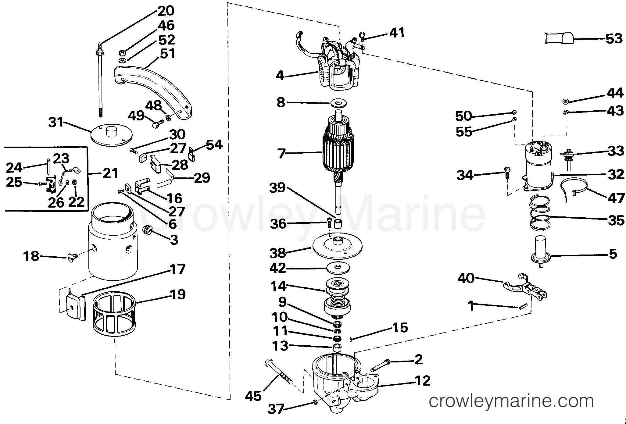 1985 Stern Drive 3.8 - 384FTMRCOM - STARTER MOTOR GROUP