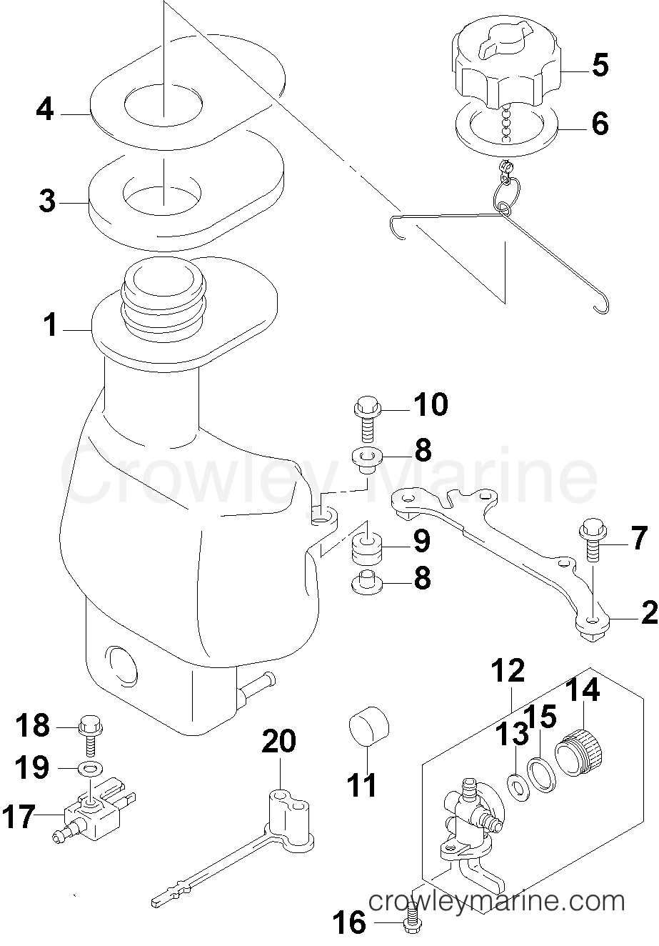 2005 Outboard 4 - J4RL4SOR - FUEL TANK