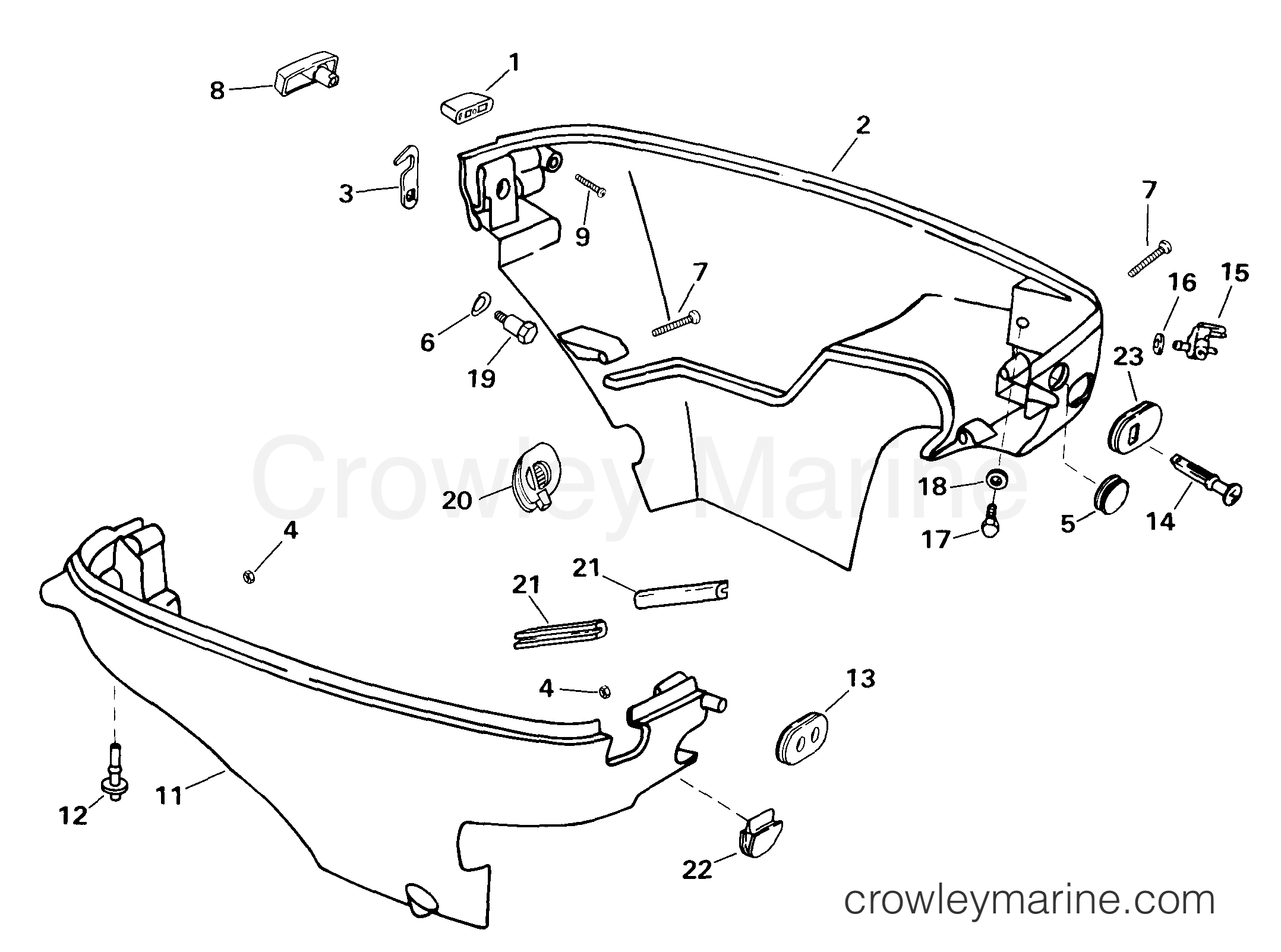 1999 Outboard 5 - E5RL4EEM - LOWER ENGINE COVER