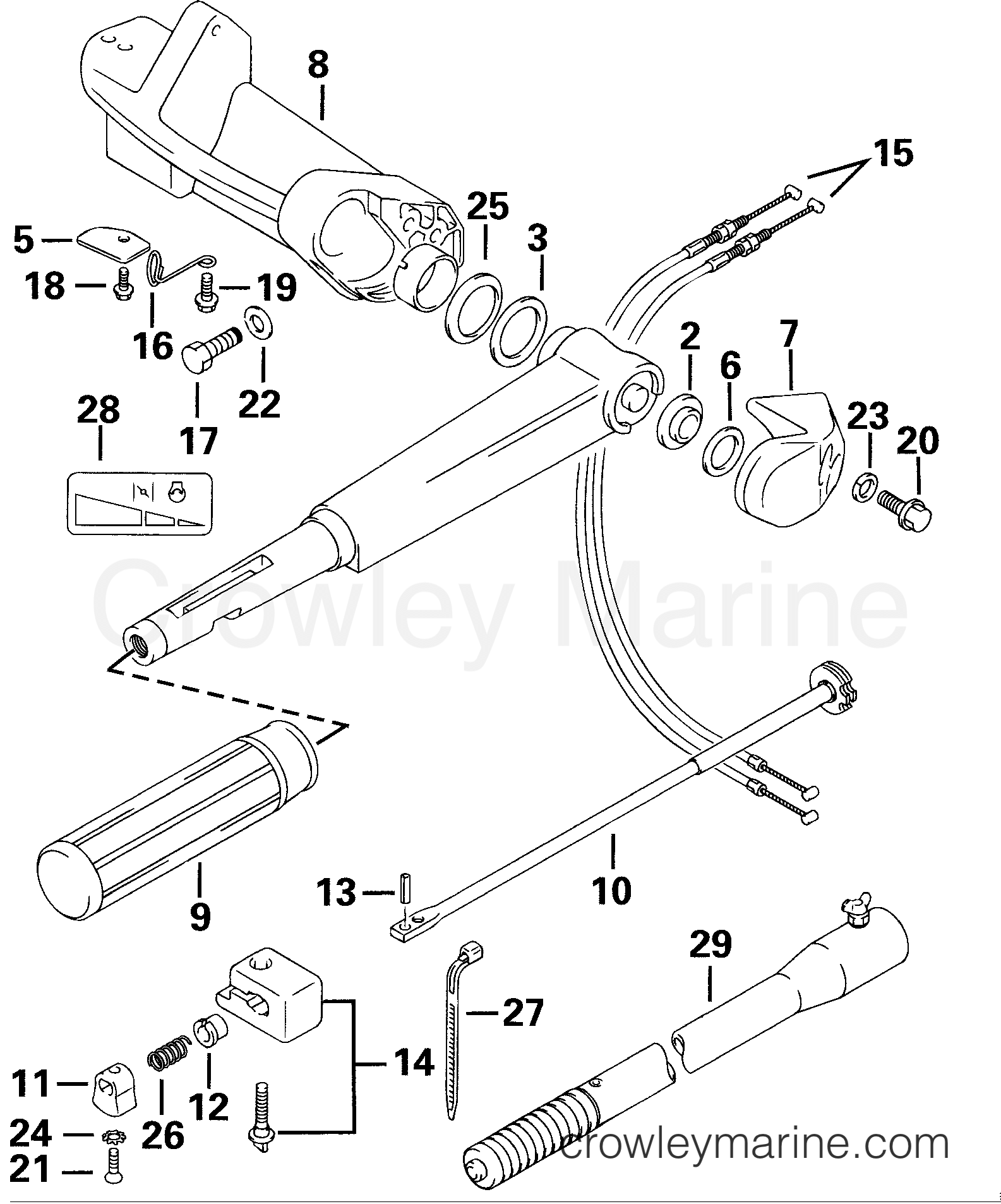 2000 Outboard 30 - E30PL4SSS - STEERING HANDLE