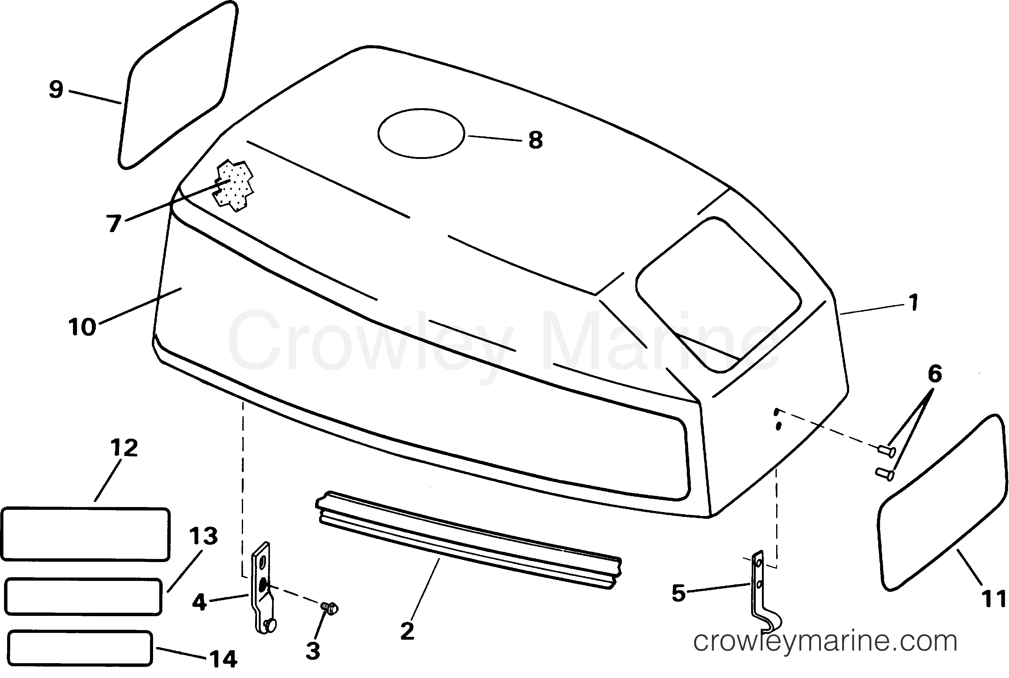 2001 Outboard 10 - J10RLSIM - ENGINE COVER