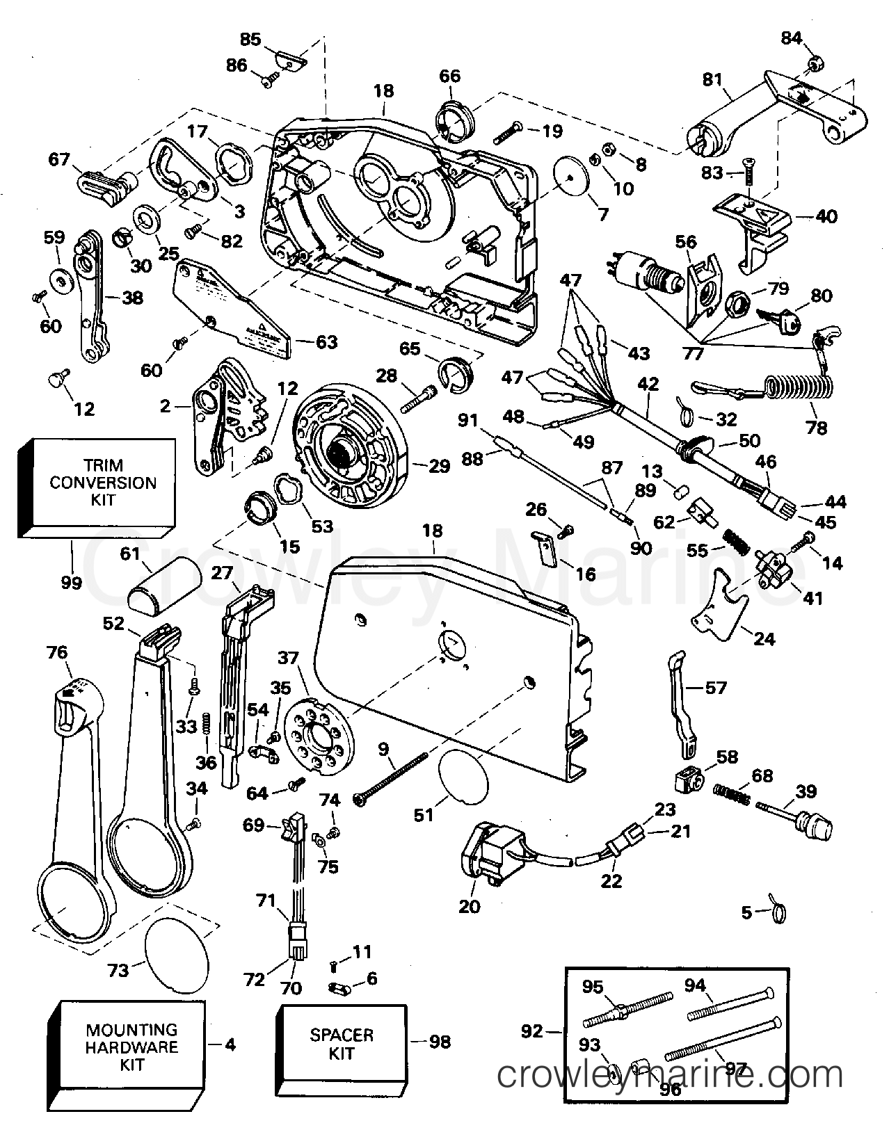 1996 Rigging Accessories - Remote Controls - REMOTE CONTROL - SIDE MOUNT - KEY SWITCH