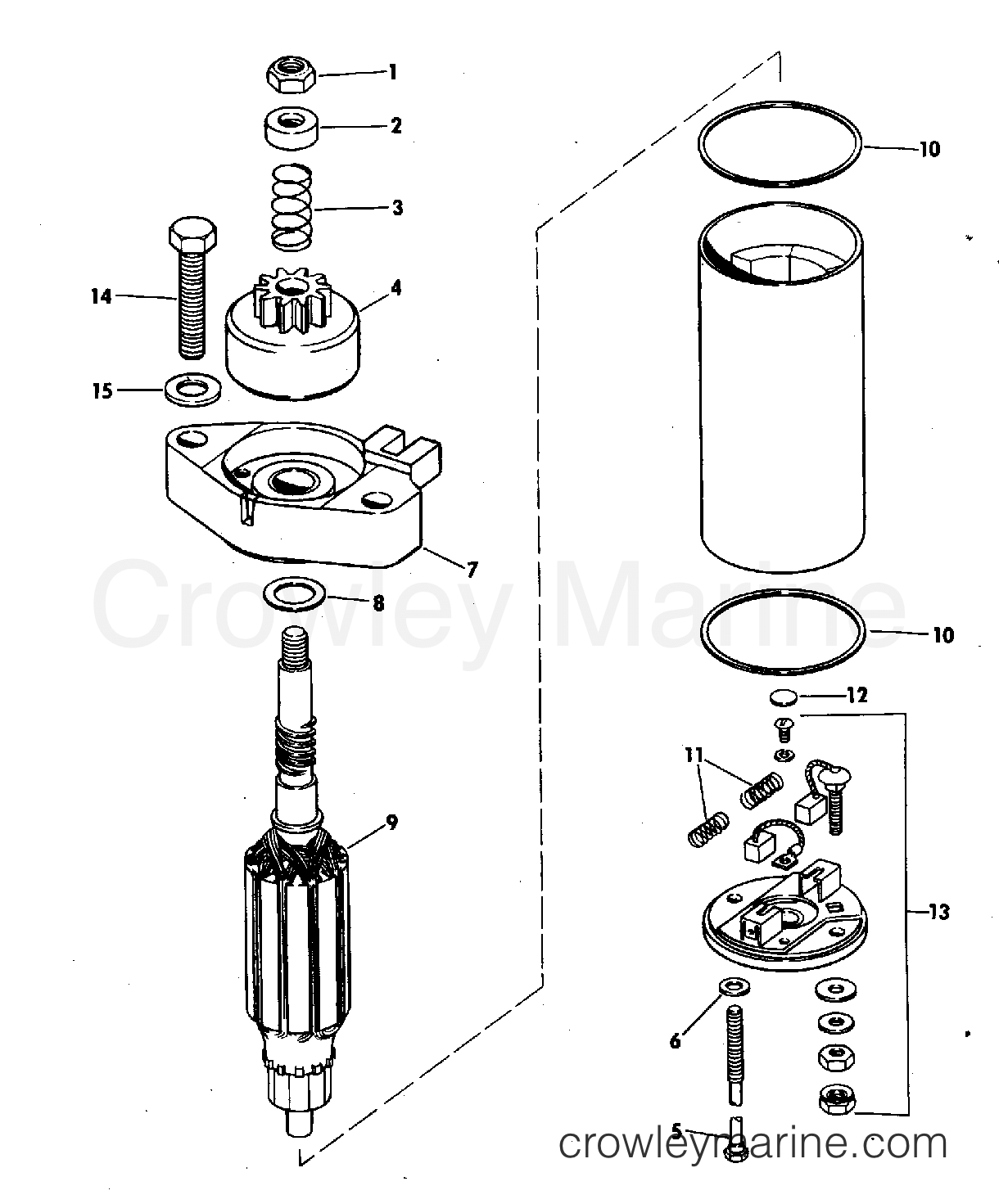 1978 Outboard 9.9 - 10E78M - STARTER MOTOR