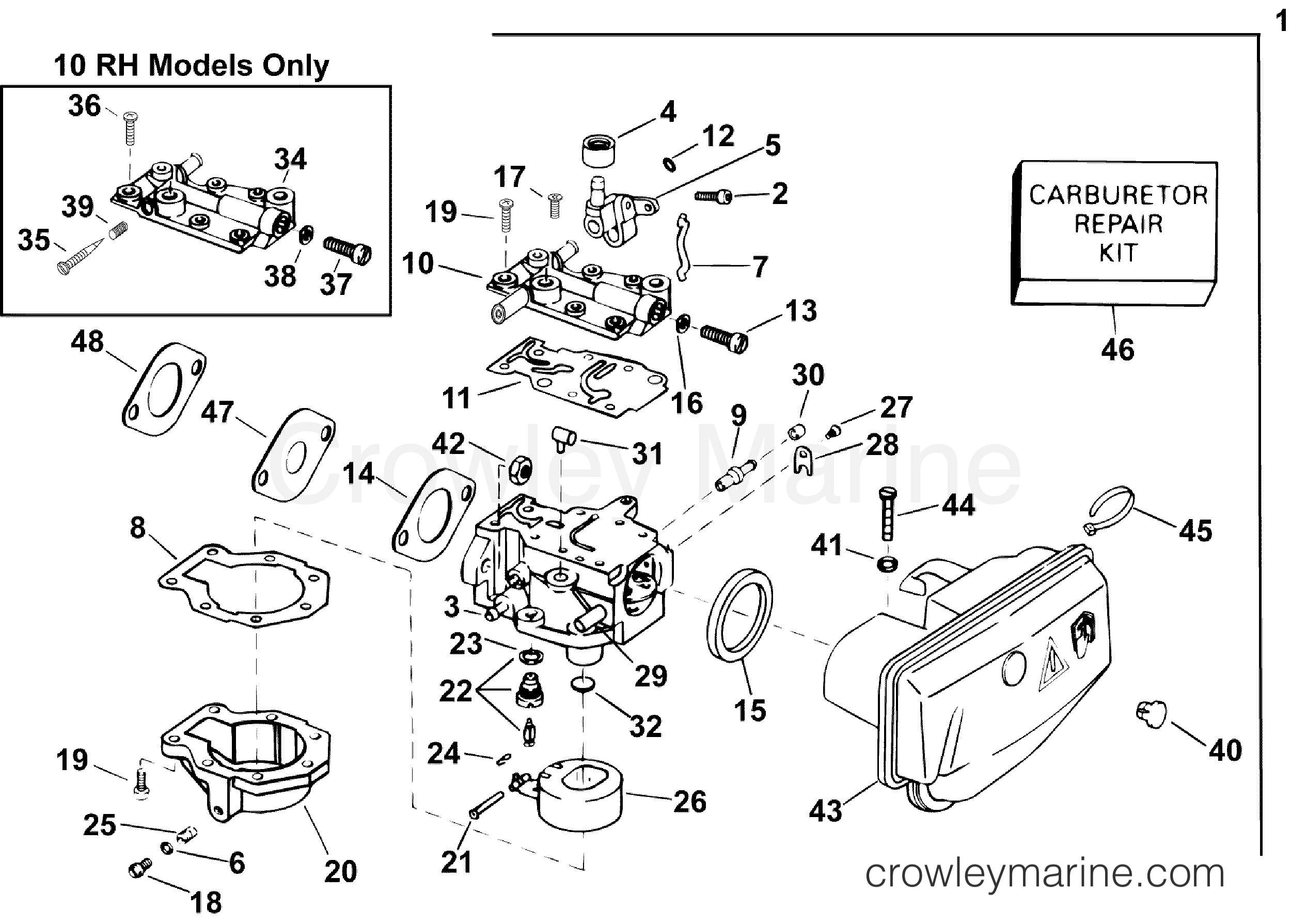 2005 Outboard 10 - BJ10RHSOR - CARBURETOR