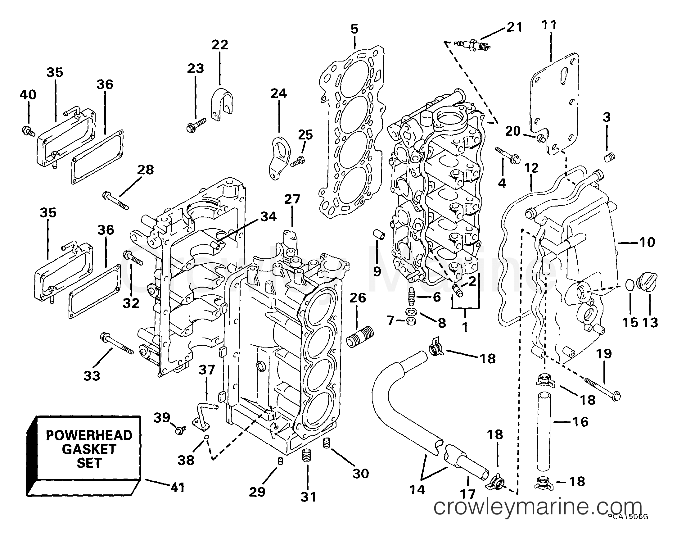 1999 Outboard 70 - E70PL4EEC - CYLINDER & CRANKCASE