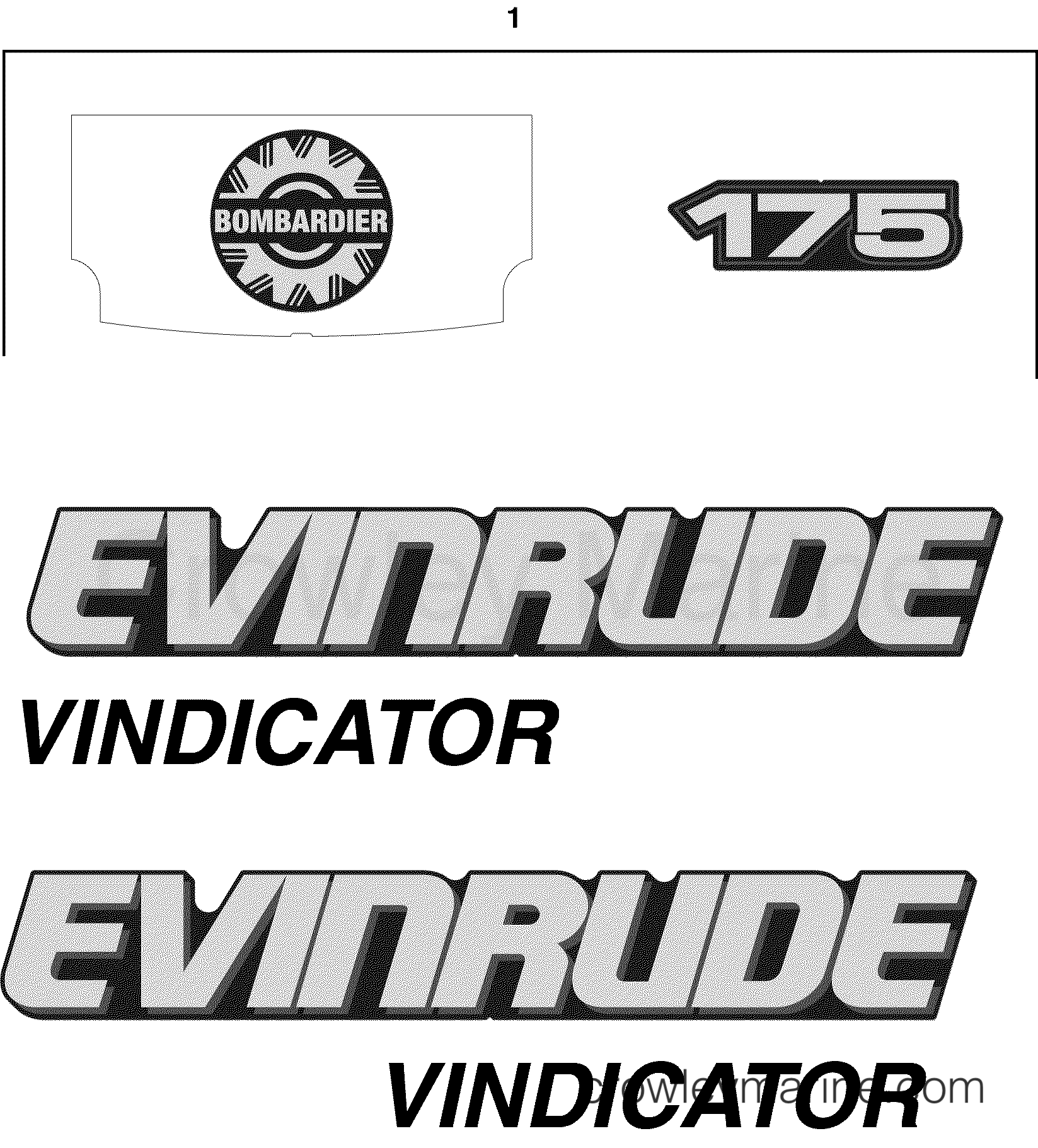 2005 Outboard 175 - E175MFXSOS - DECALS