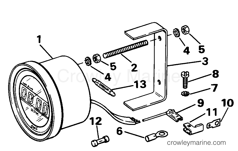 1996 Rigging Accessories - Instruments - QUARTACH TACHOMETER - FLUSH MOUNT - DIGITAL - NON-PLUG IN