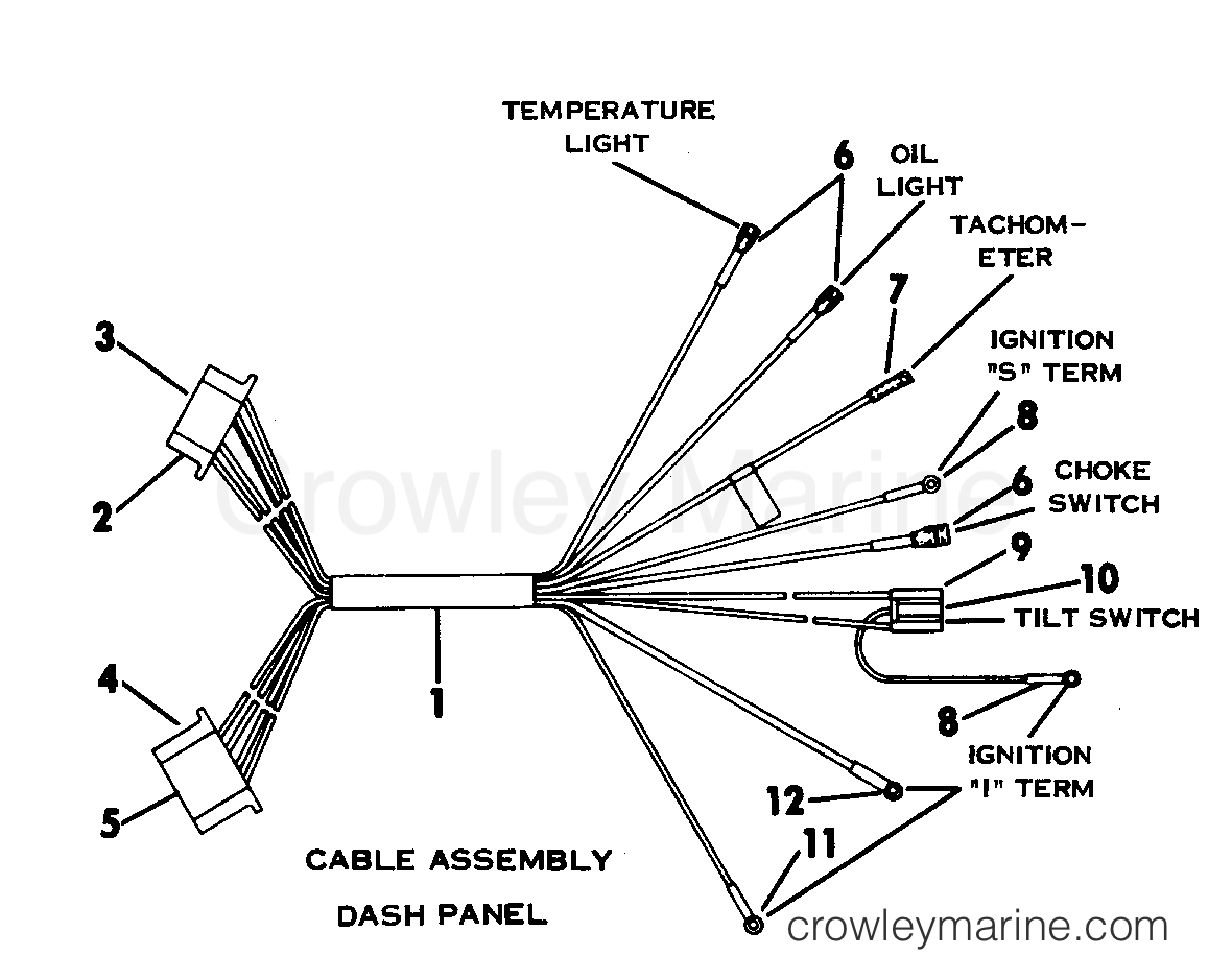 1968 Stern Drive 80 - NU-10S - CABLE ASSEMBLY - DASH PANEL