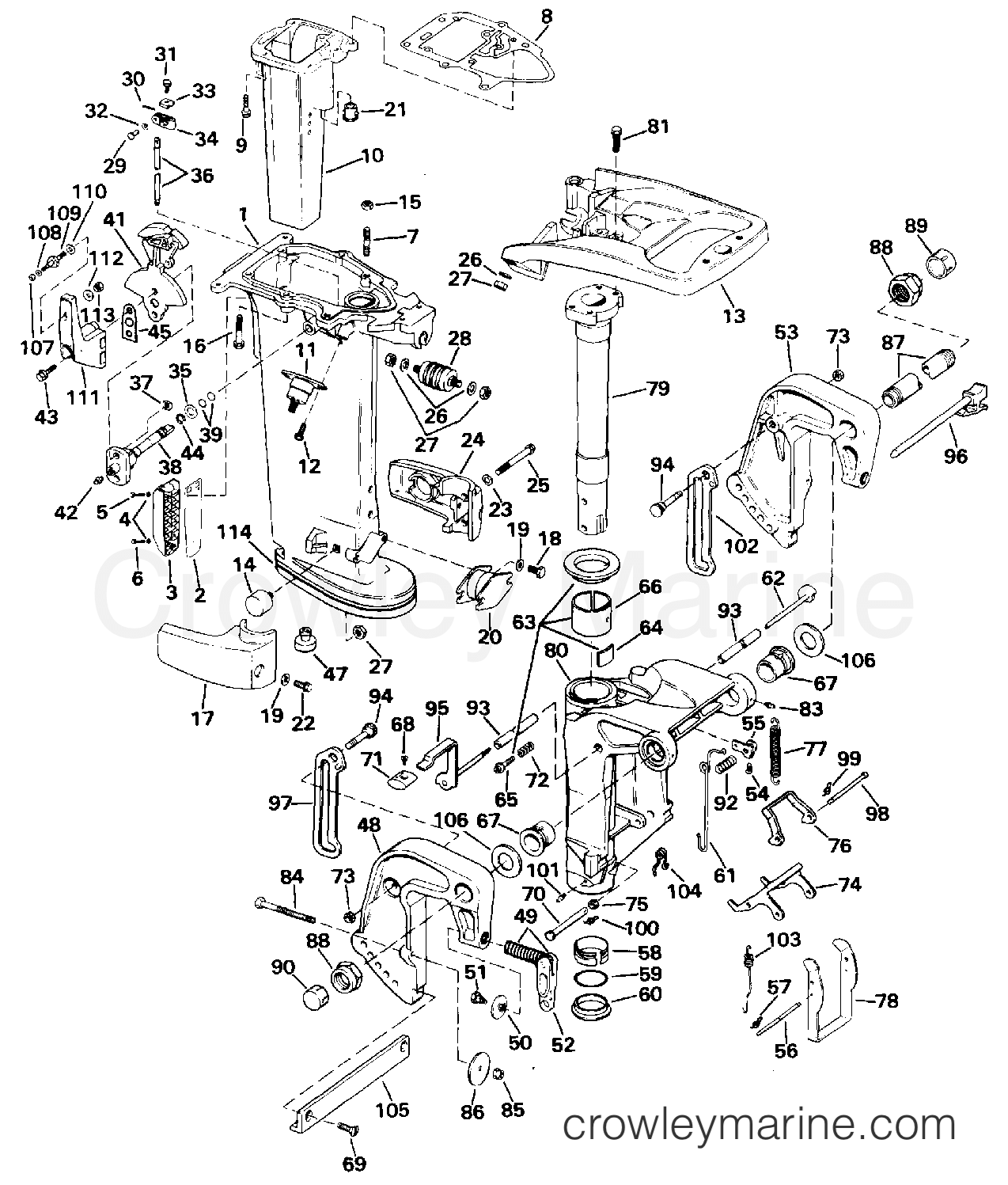 1992 Outboard 30 - J30EENR - MIDSECTION