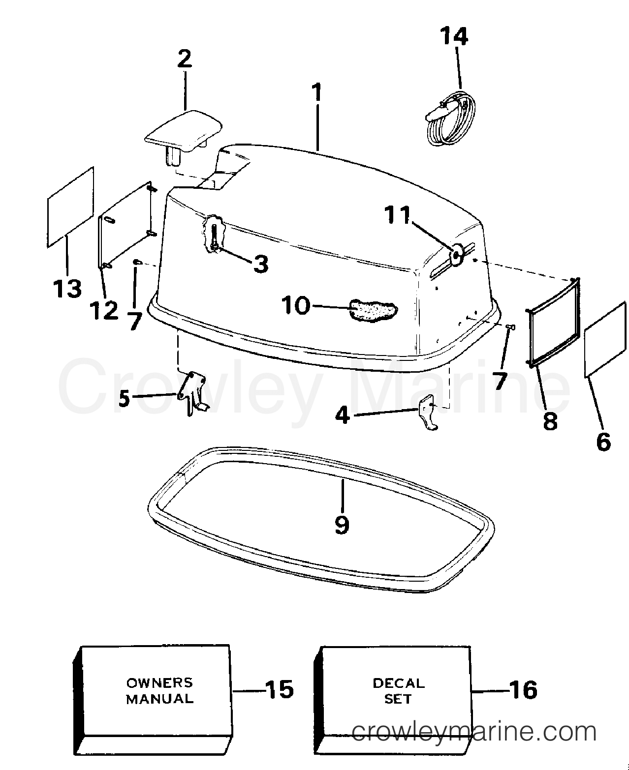 1986 Outboard 25 - J25RLCDC - ENGINE COVER - JOHNSON