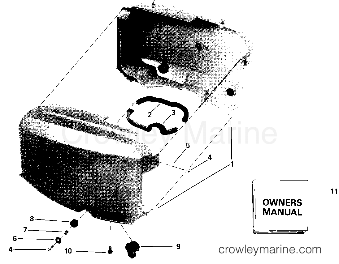 1989 Outboard 4 - J4RLCEC - ENGINE COVER