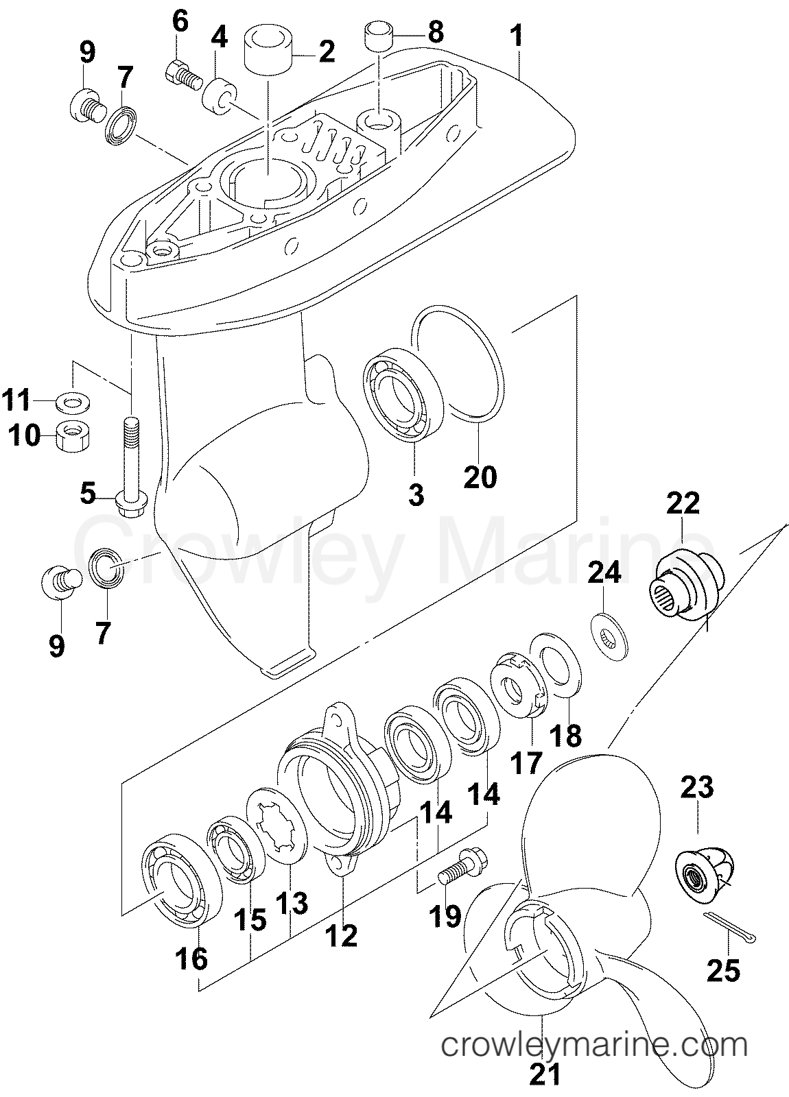 2004 Outboard 4 - J4R4SRC - GEARCASE