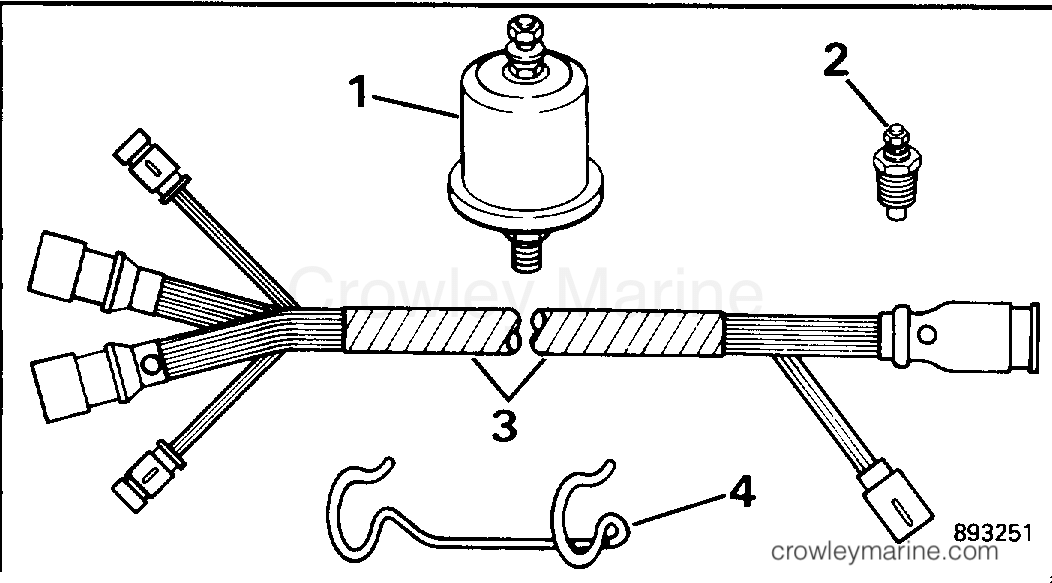 1996 Rigging OMC Stern Drive - All Models - SECOND STATION CONNECTOR - INSTRUMENTS & TRIM CABLE