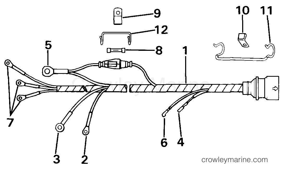 CABLE ASSEMBLY - 30EC - 30ELC - 1987 Outboard 30 J30RCUB | Crowley Marine