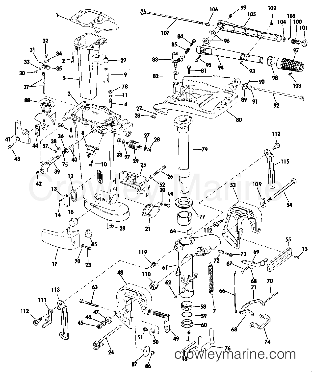 MIDSECTION ROPE START 1984 Johnson Outboards 25 J25RCRD Crowley