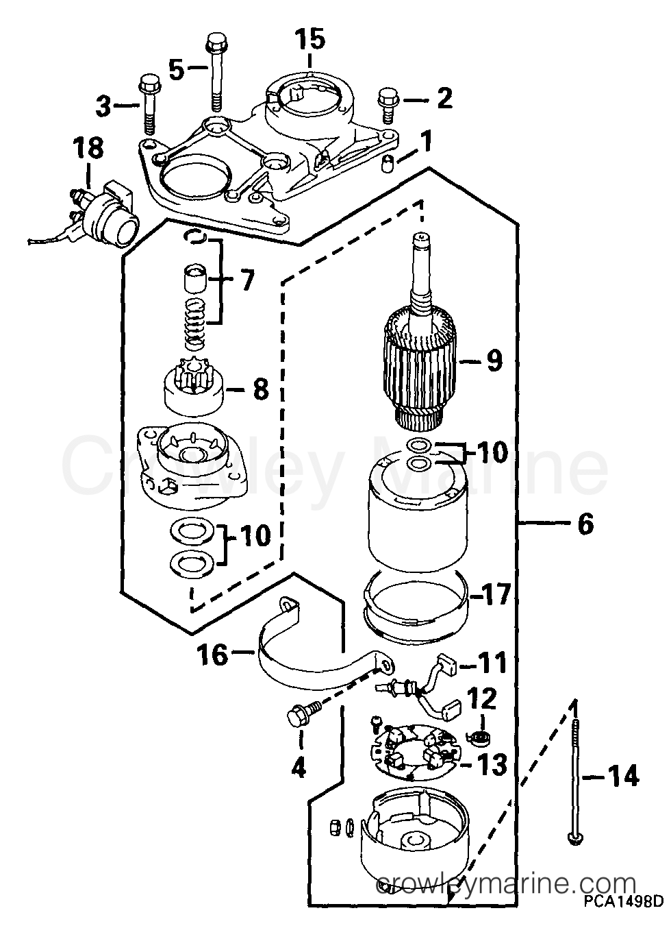 1999 Outboard 70 - E70PL4EEC - STARTER MOTOR
