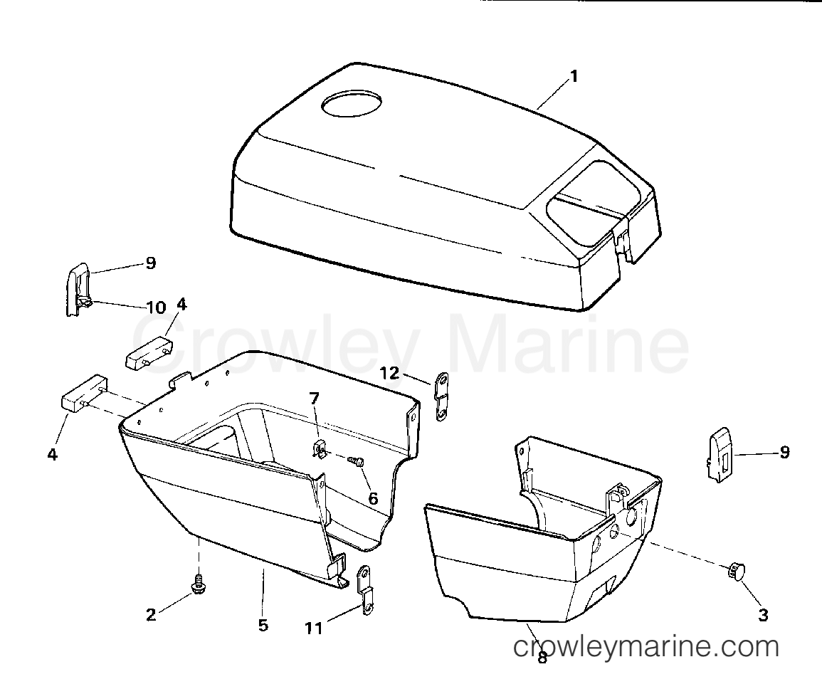 1993 Outboard 4 - J4RETB - ENGINE COVER