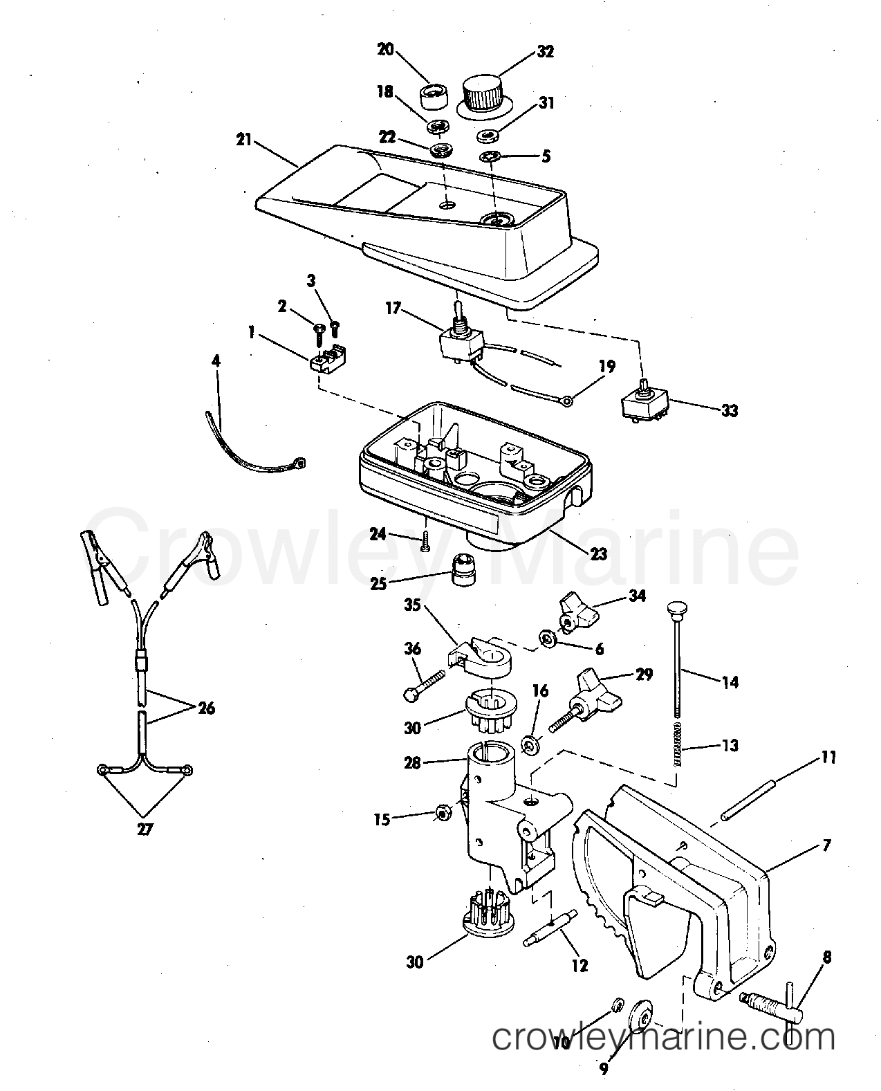 1982 Electric Trolling Motor 12 Volt - E25-E - TRANSOM MOUNT MODEL