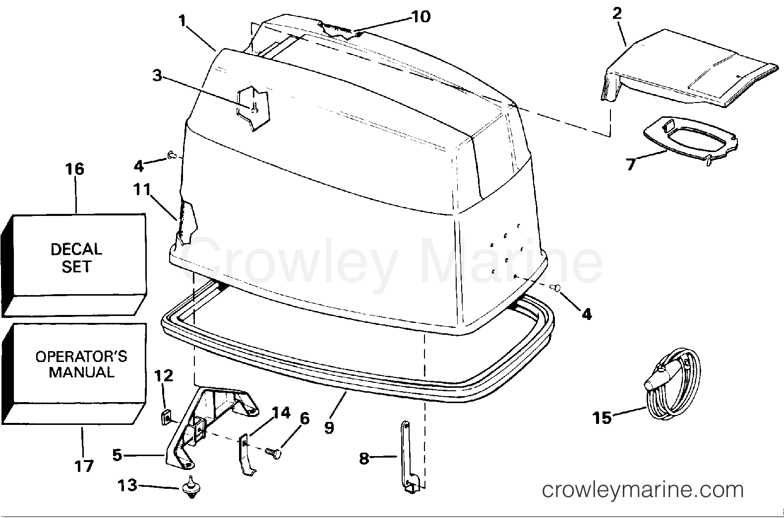 1992 Outboard 60 - J60TTLENE - ENGINE COVER - JOHNSON
