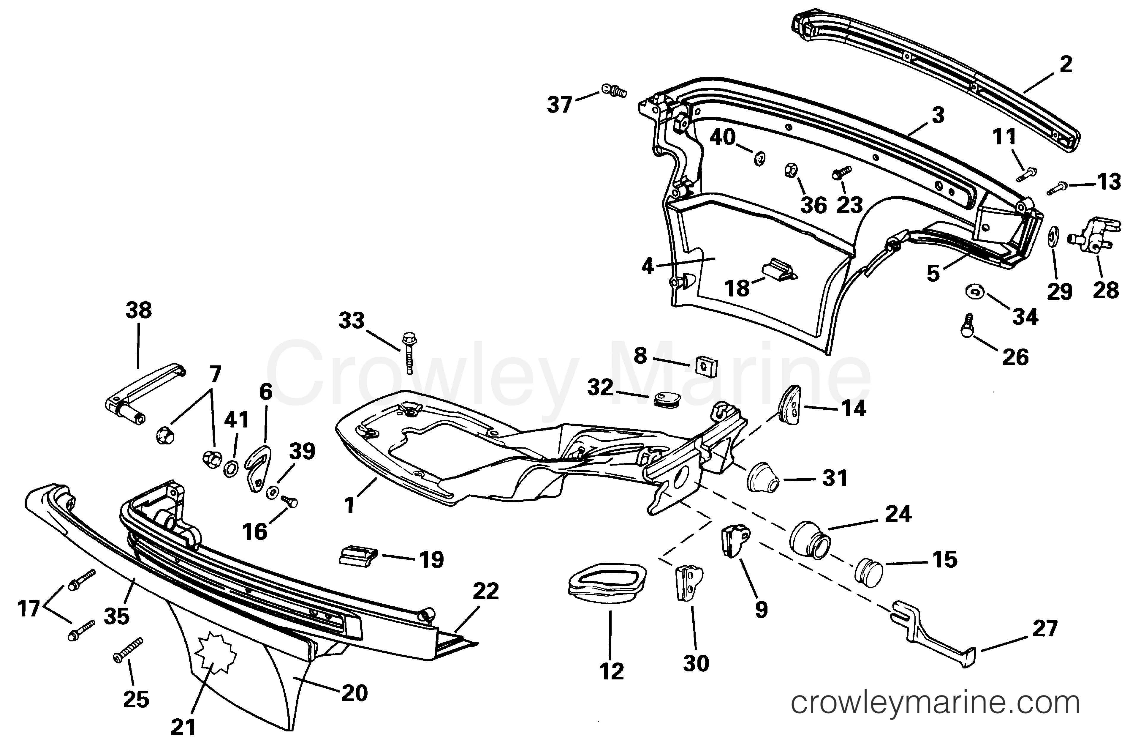 2001 Johnson Outboards 10 - J10ELSIM LOWER ENGINE COVER section