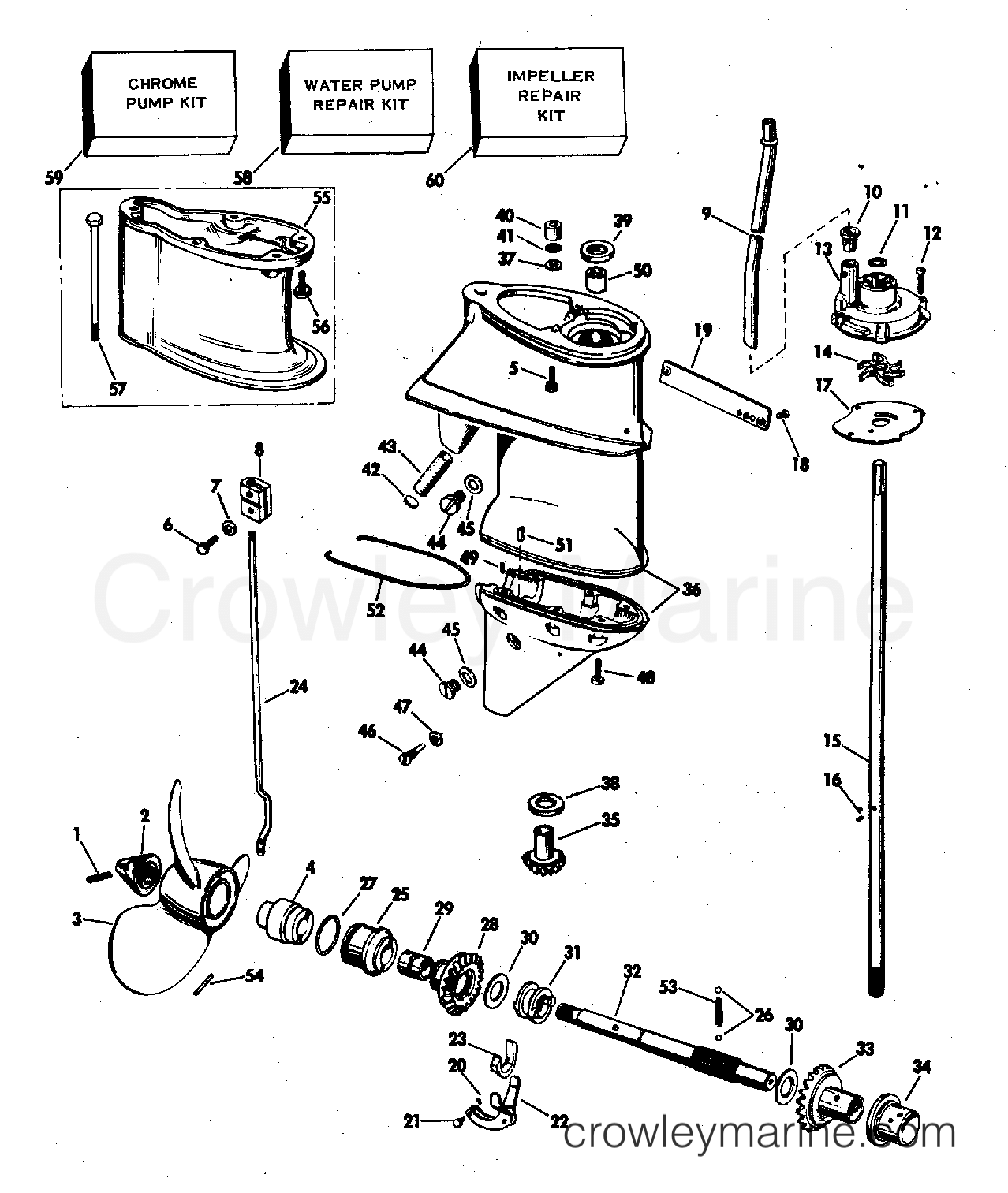 1976 Outboard 25 - 25E76E - GEARCASE