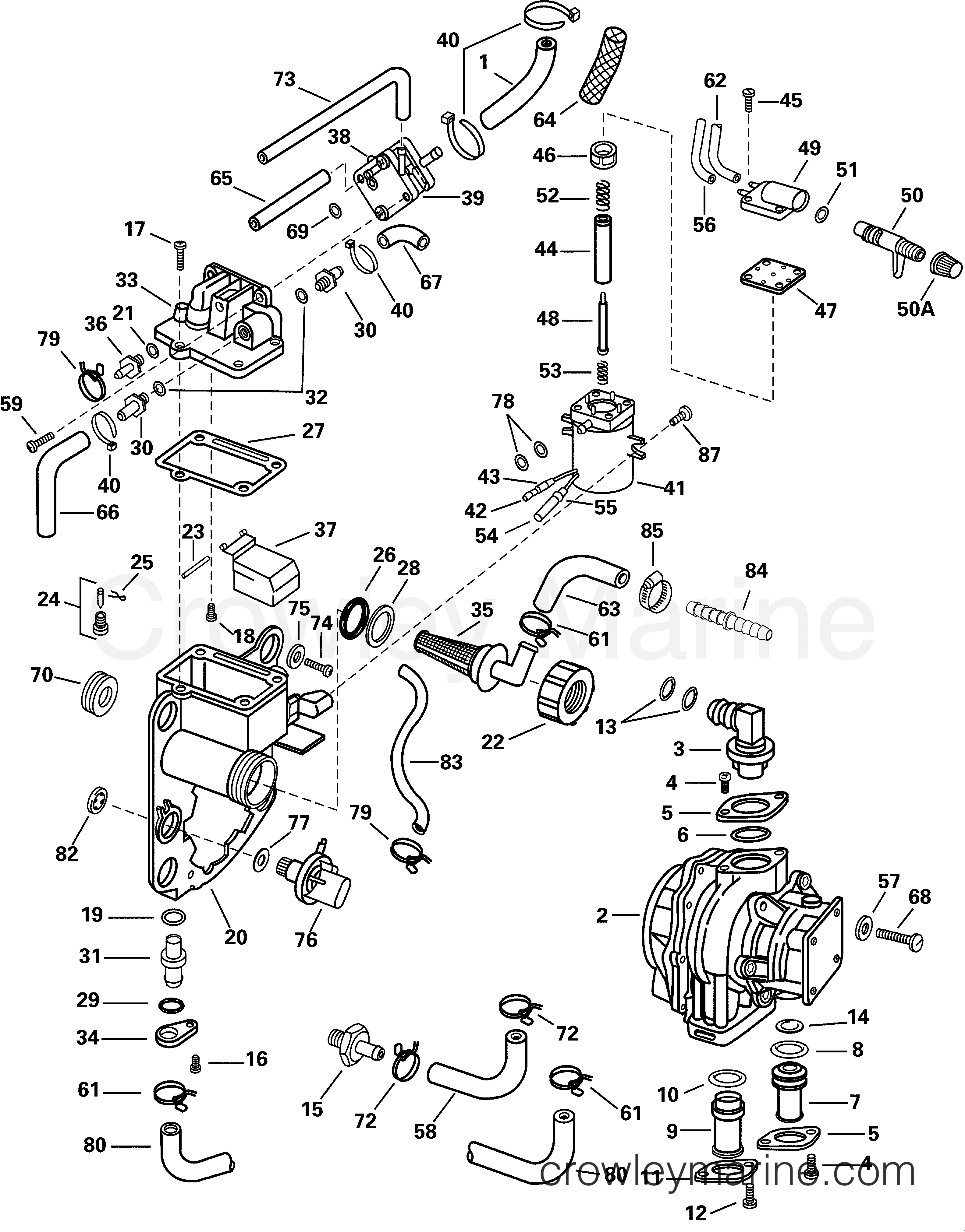 2001 Outboard 150 - J150WPLSIF - FUEL BRACKET & COMPONENTS
