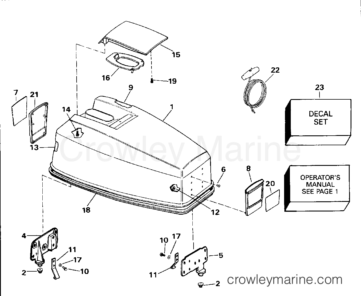 1994 Outboard 40 - E40TLERE - ENGINE COVER - JOHNSON 40