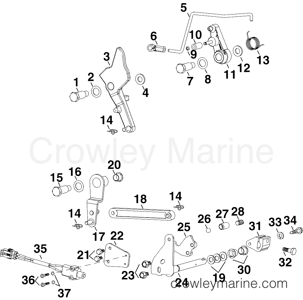 2004 Outboard 75 - E75DPLSRC - THROTTLE & SHIFT LINKAGE
