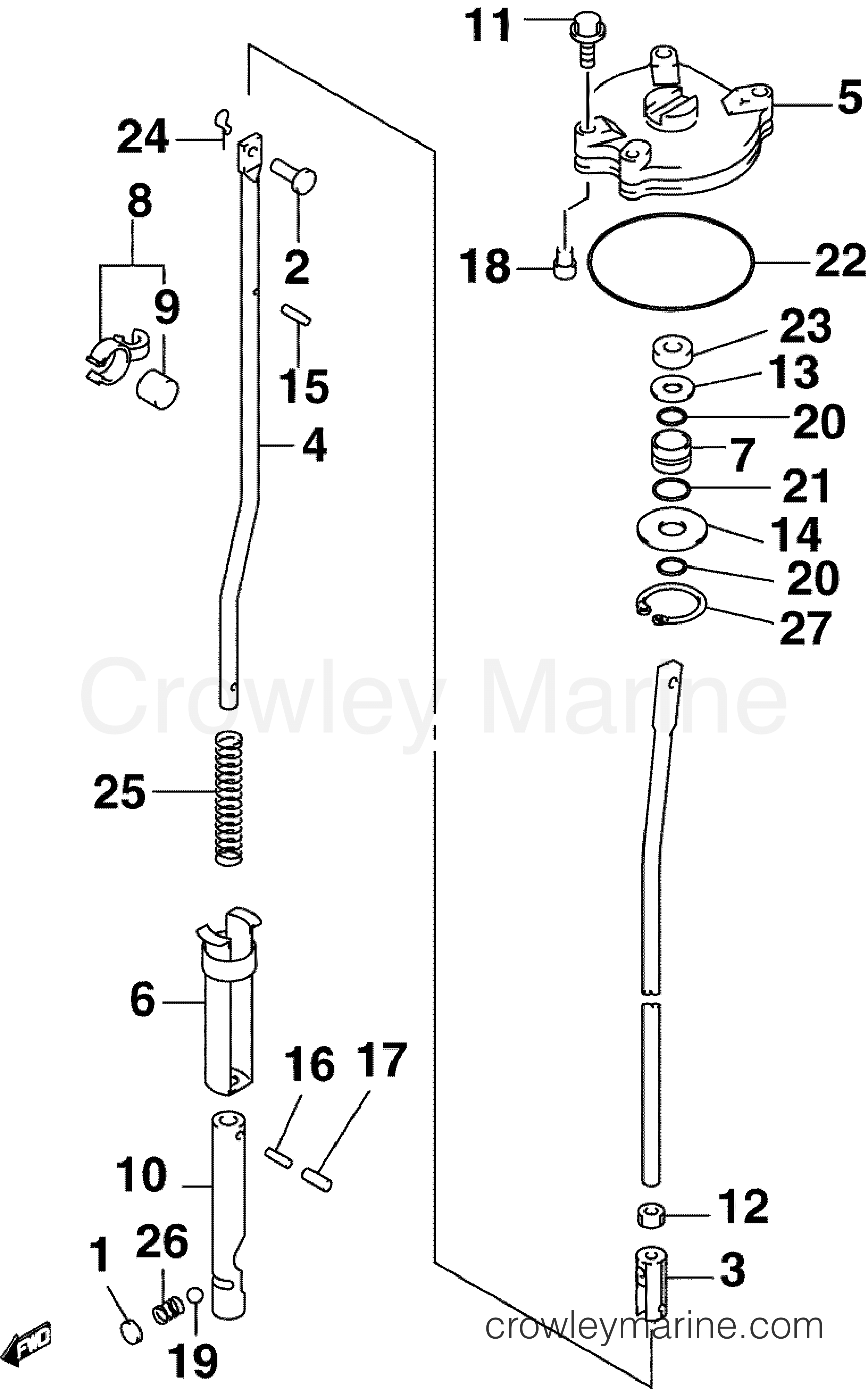 2006 Outboard 60 - J60PL4SDM - SHIFT ROD