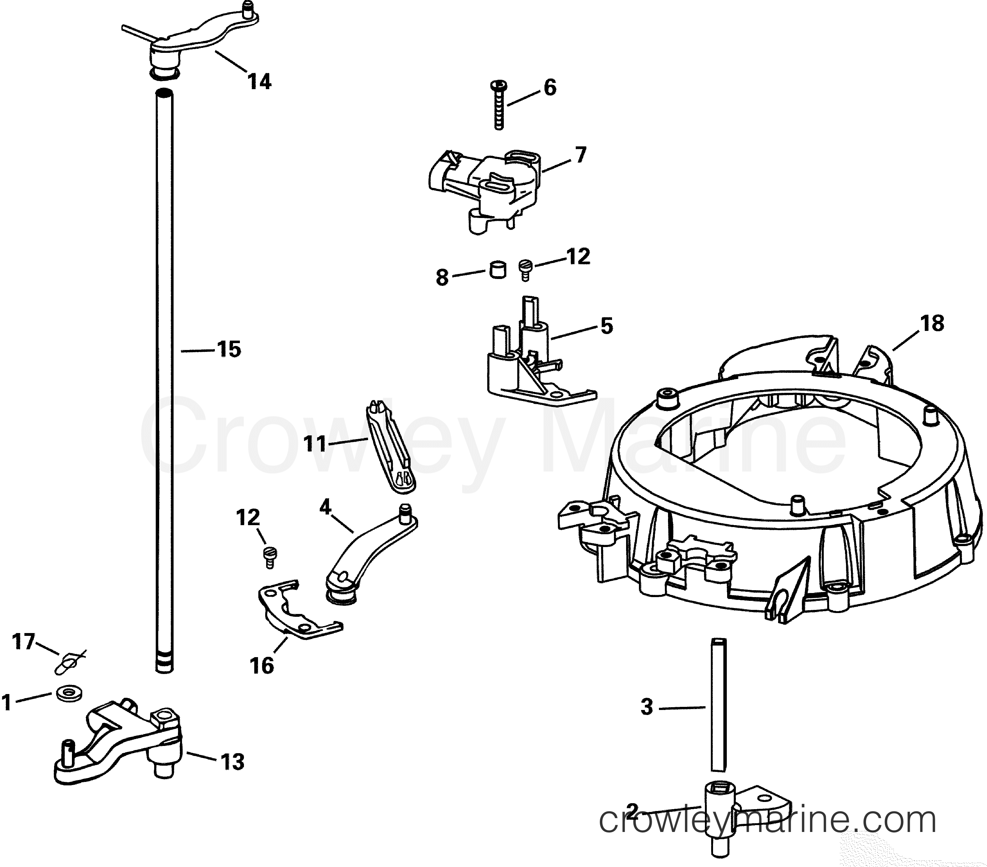 2001 Outboard 90 - E90FVLSIF - THROTTLE LINKAGE