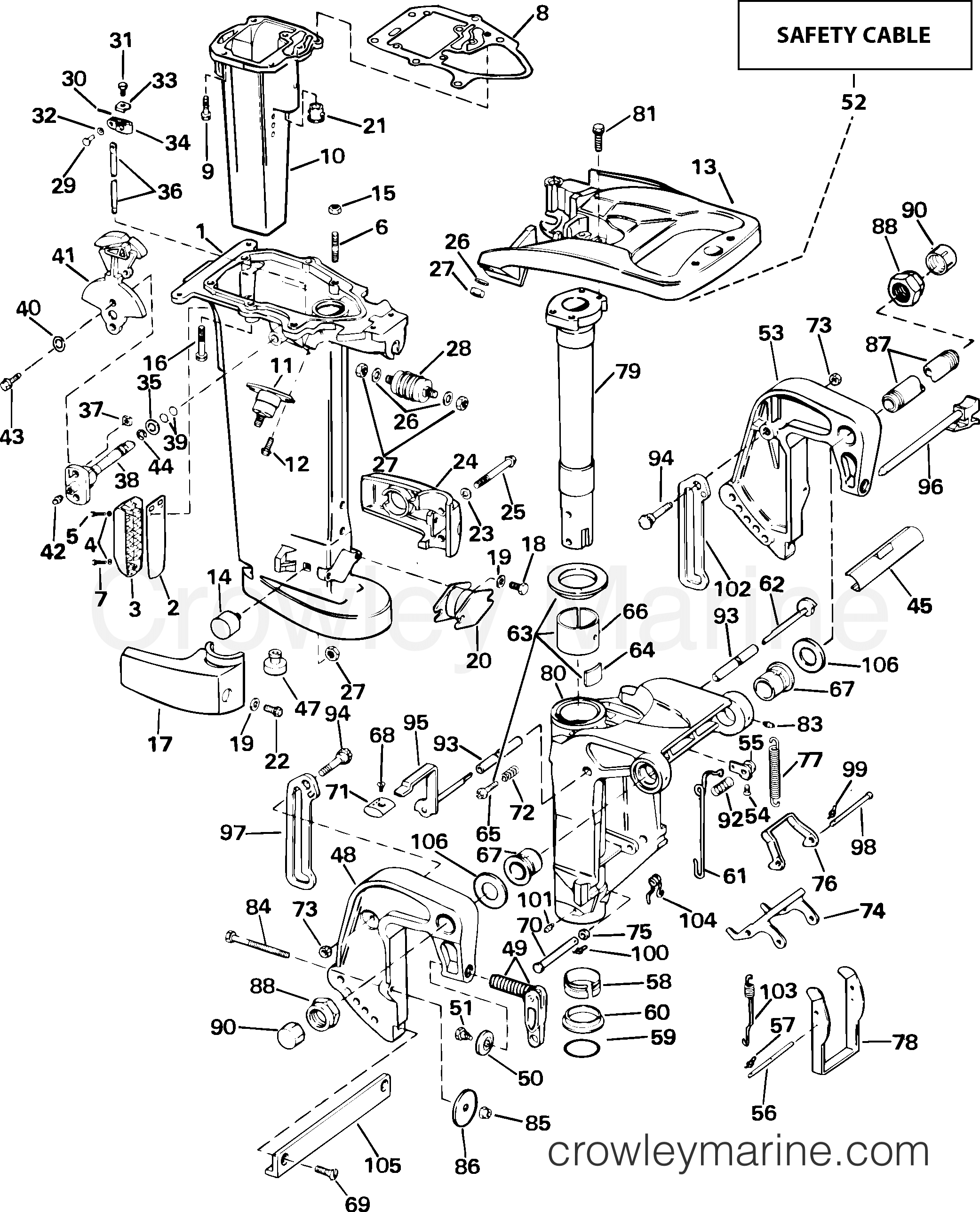 2004 Outboard 30 - J30MLSRC - MIDSECTION