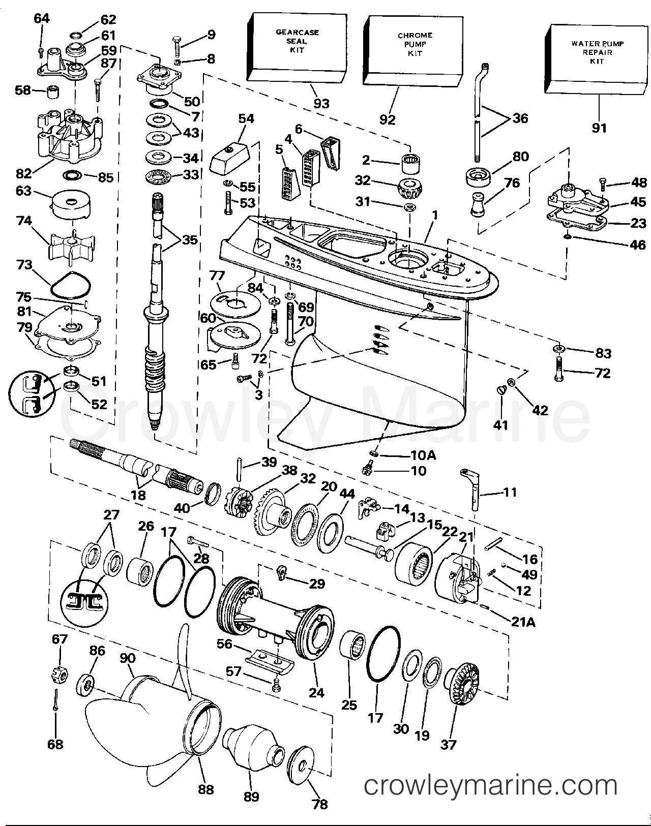 1986 Outboard 300 - J300TXCDC - GEARCASE