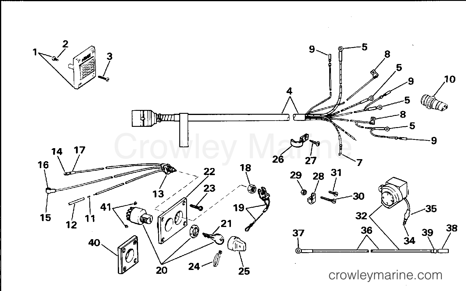 WIRING KIT - REMOTE ELECTRIC START , 10 THRU V8 - 1994 ... yamaha emergency stop switch wiring diagram 