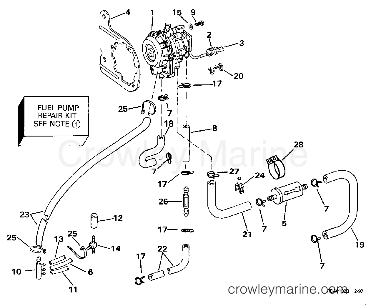 1997 Outboard 50 - J50TTLEUR - FUEL PUMP