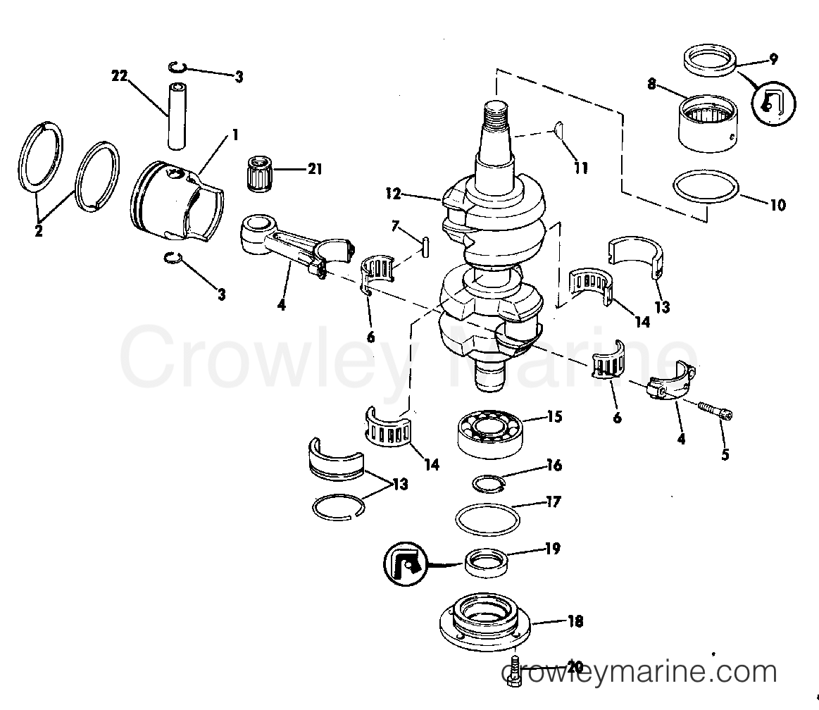 1983 Outboard 50 - J50BECTA - CRANKSHAFT & PISTON