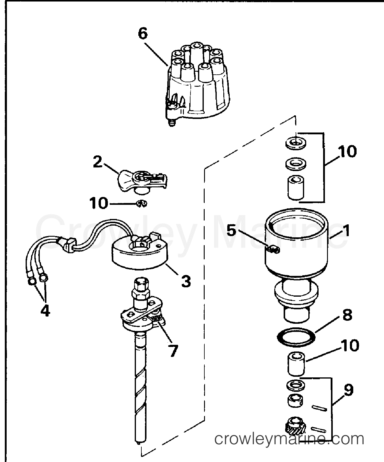 1995 Stern Drive 5 - 502APHUB - DISTRIBUTOR