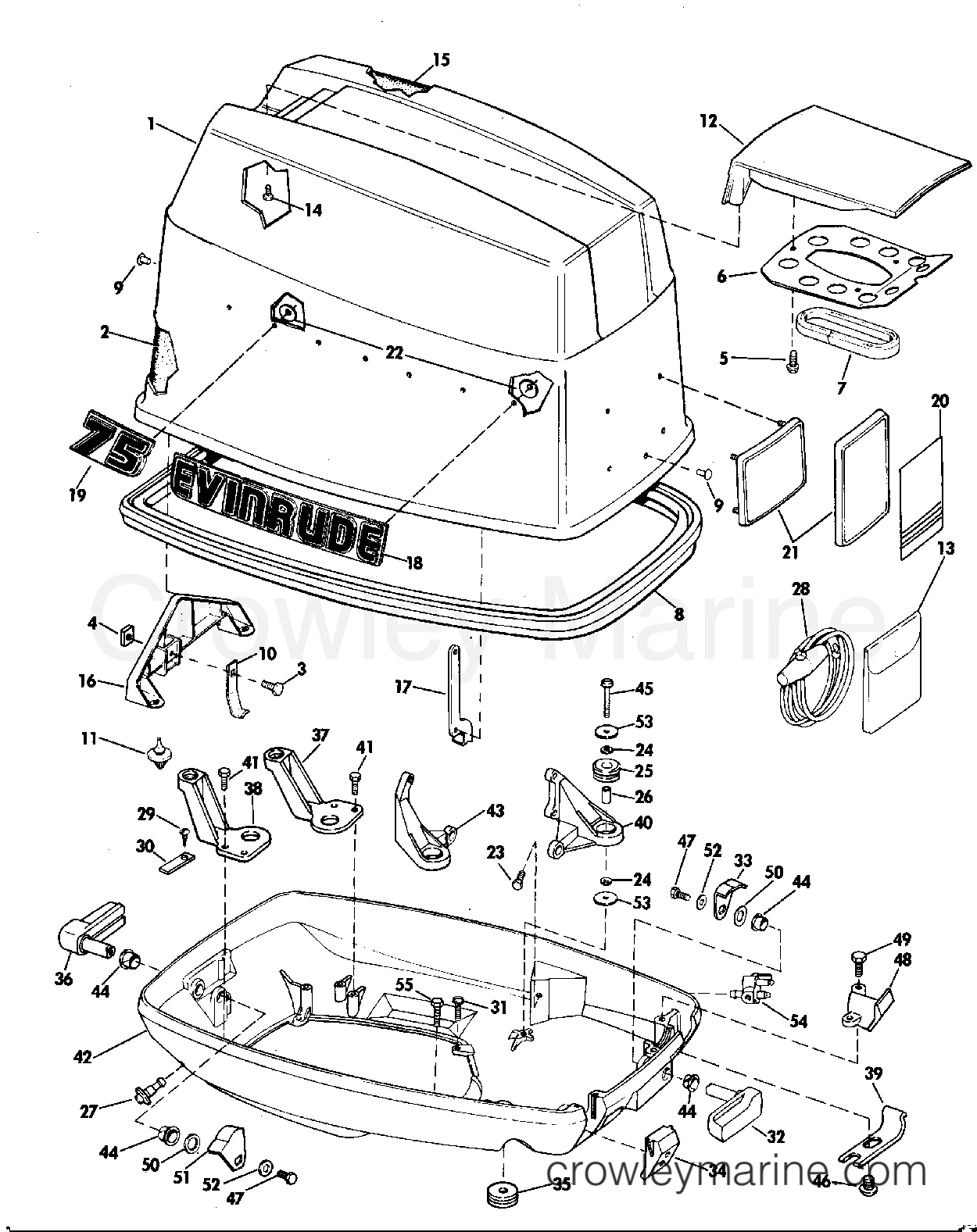 1981 Evinrude Outboards 70 - E70ELCIH MOTOR COVER-EVINRUDE section