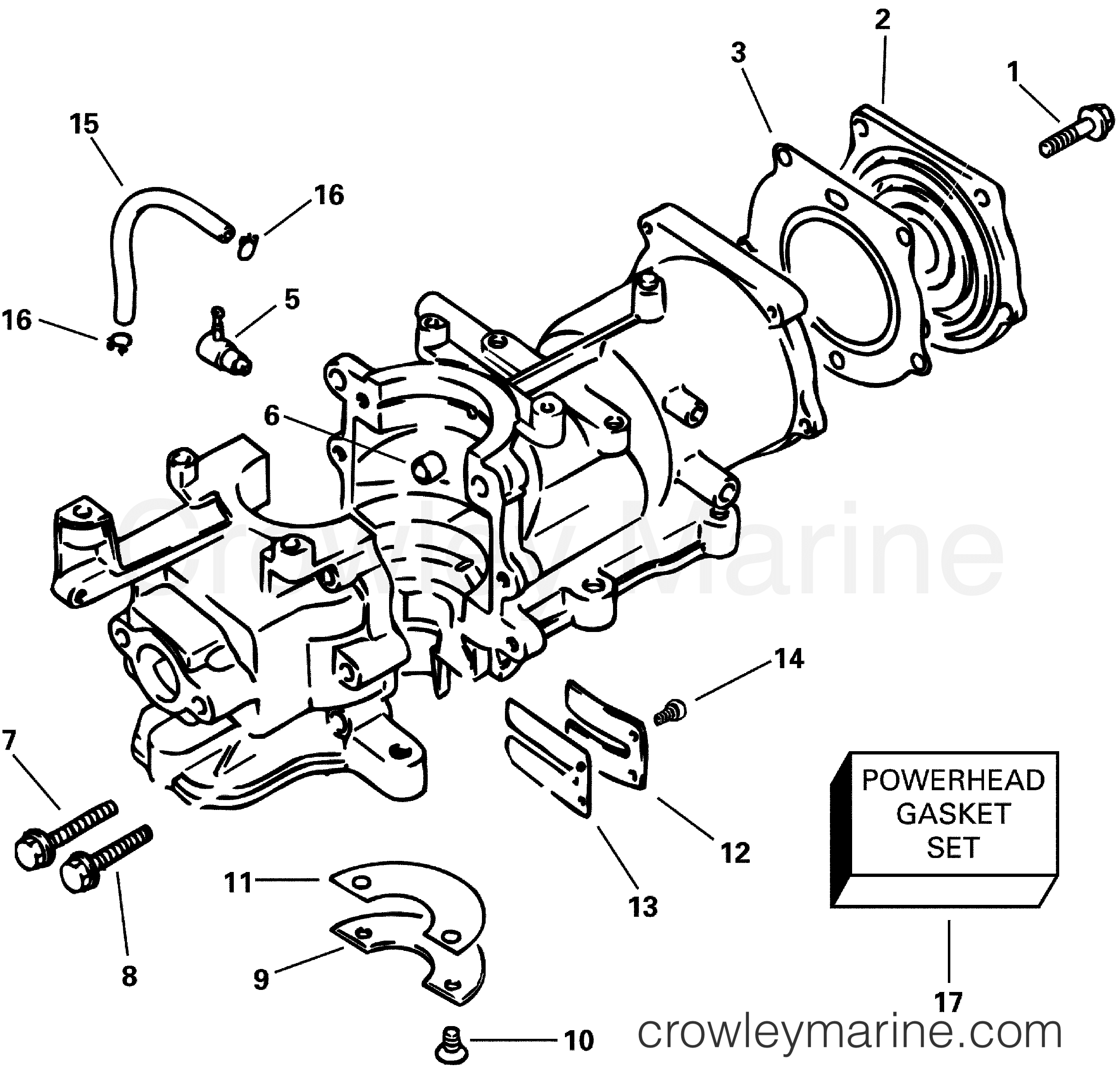 2001 Outboard 5 - J5RVSIM - CYLINDER AND CRANKCASE
