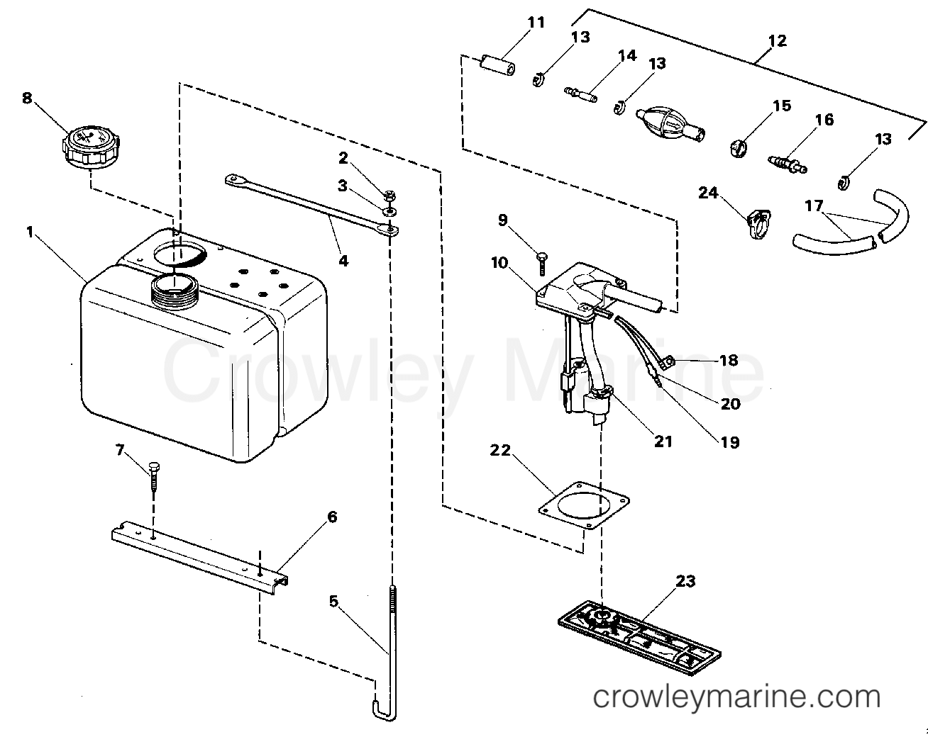 VRO OIL TANK KIT1.8 GALLON 1988 Evinrude Outboards 120 E120TLCCA
