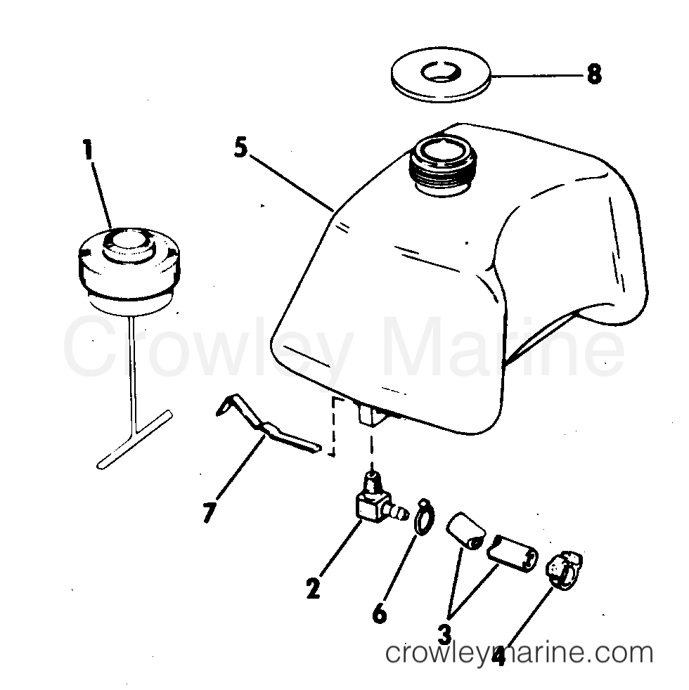 FUEL TANK 1981 Outboard 4 J4BRCIC Crowley Marine