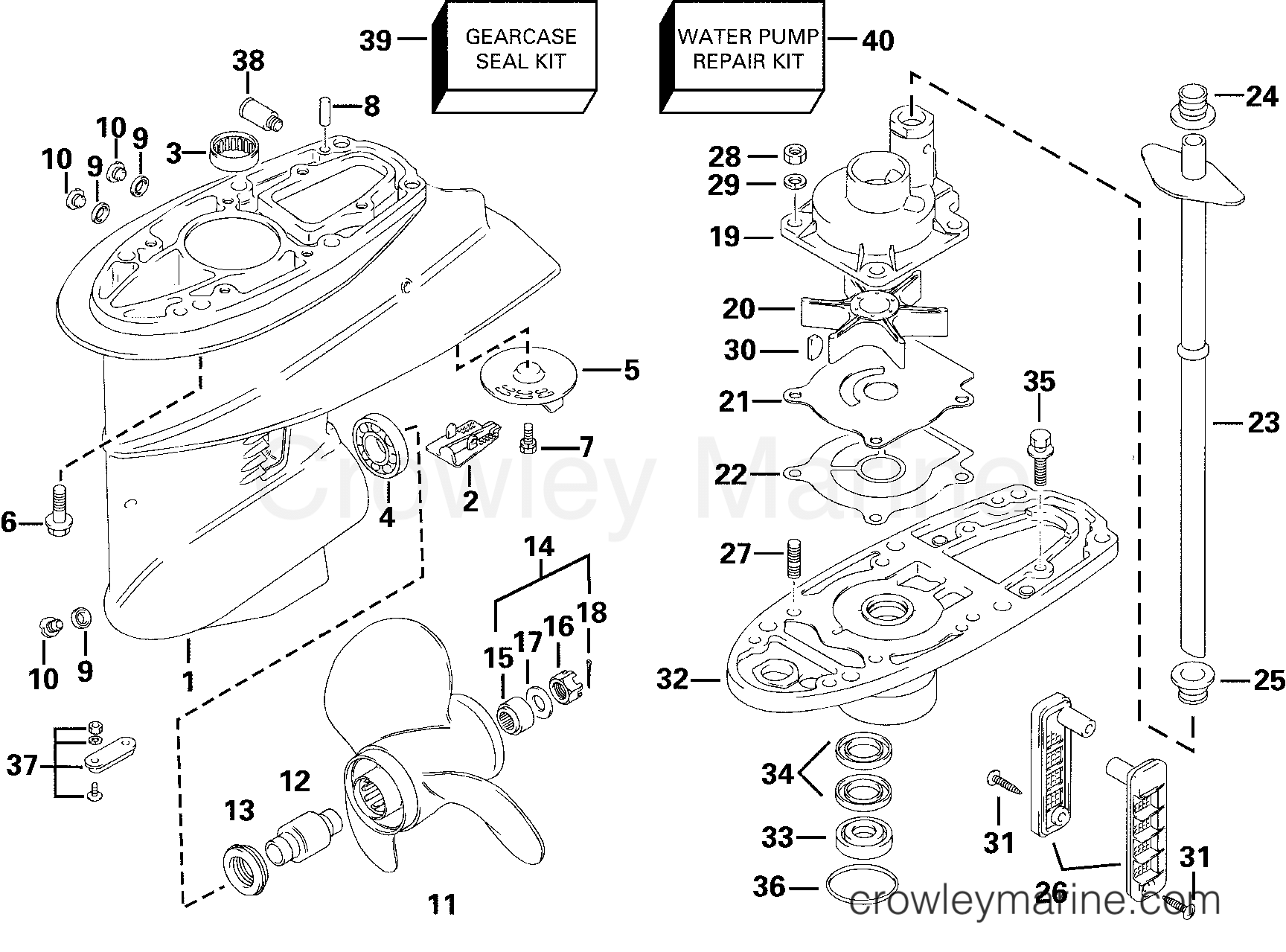 2000 Outboard 30 - E30PL4SSS - GEARCASE