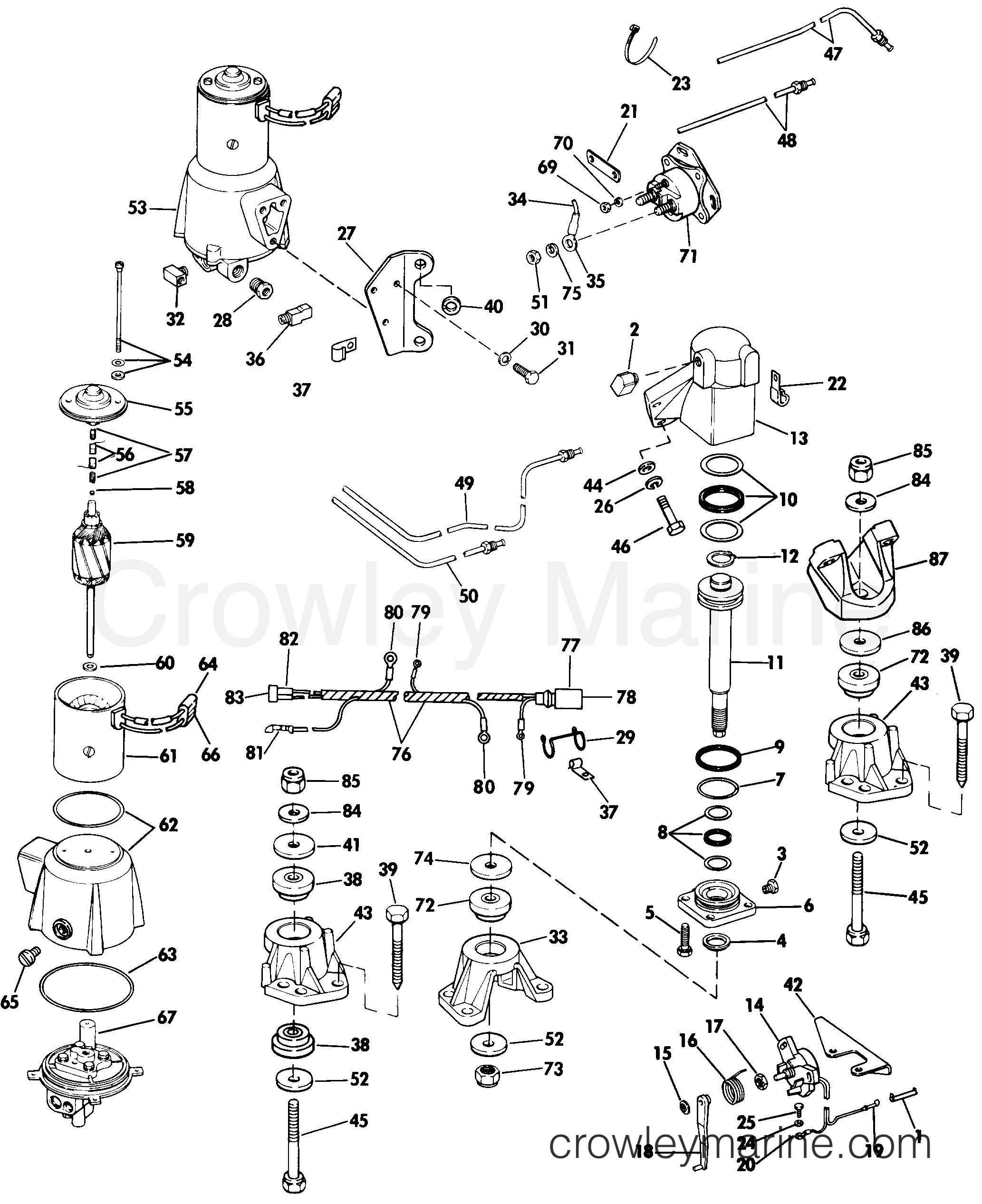 1985 Stern Drive 5 - 504SPHRCOM - ENGINE MOUNT GROUP