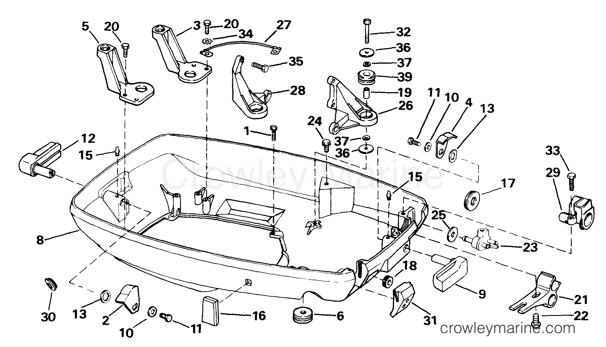 LOWER ENGINE COVER - 1999 Outboard 65 E65WRYEEO | Crowley Marine