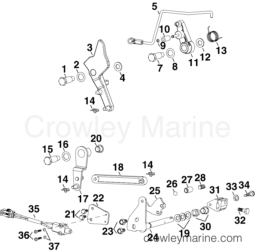 2005 Outboard 90 - E90DPLSOR - THROTTLE & SHIFT LINKAGE