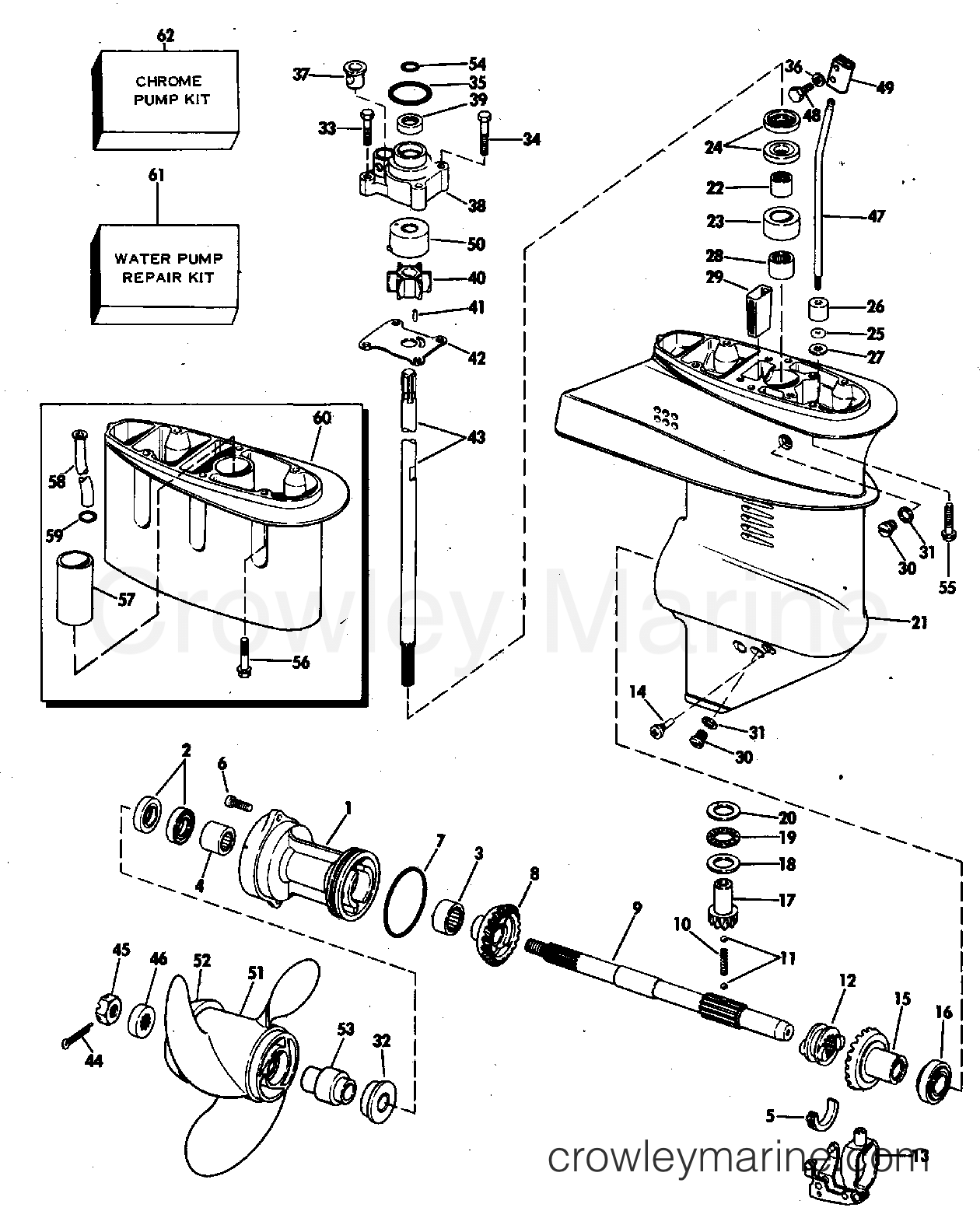 1978 Outboard 9.9 - 10E78M - GEARCASE