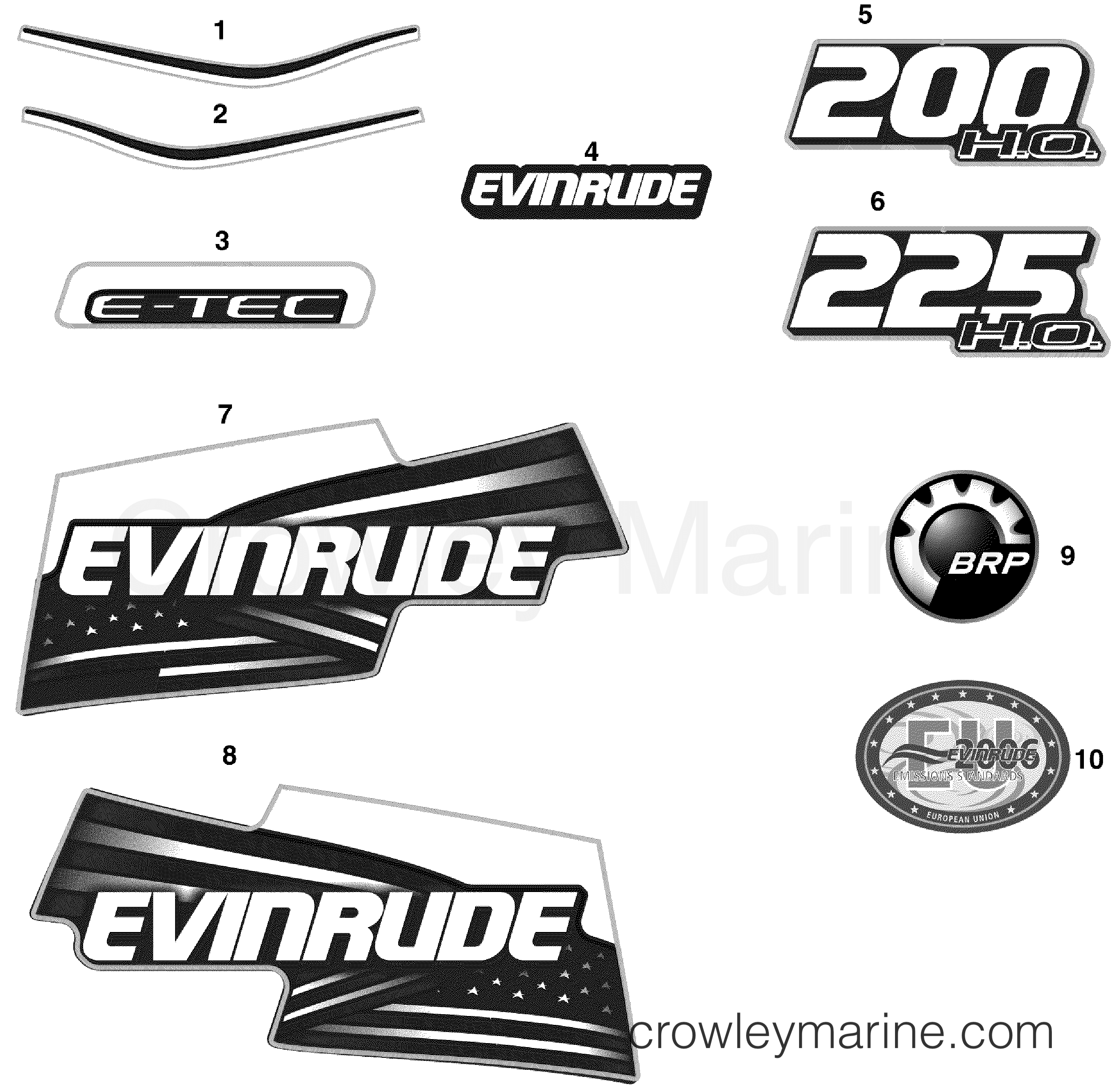 2008 Outboard 200 - E200DHLSCH - DECALS