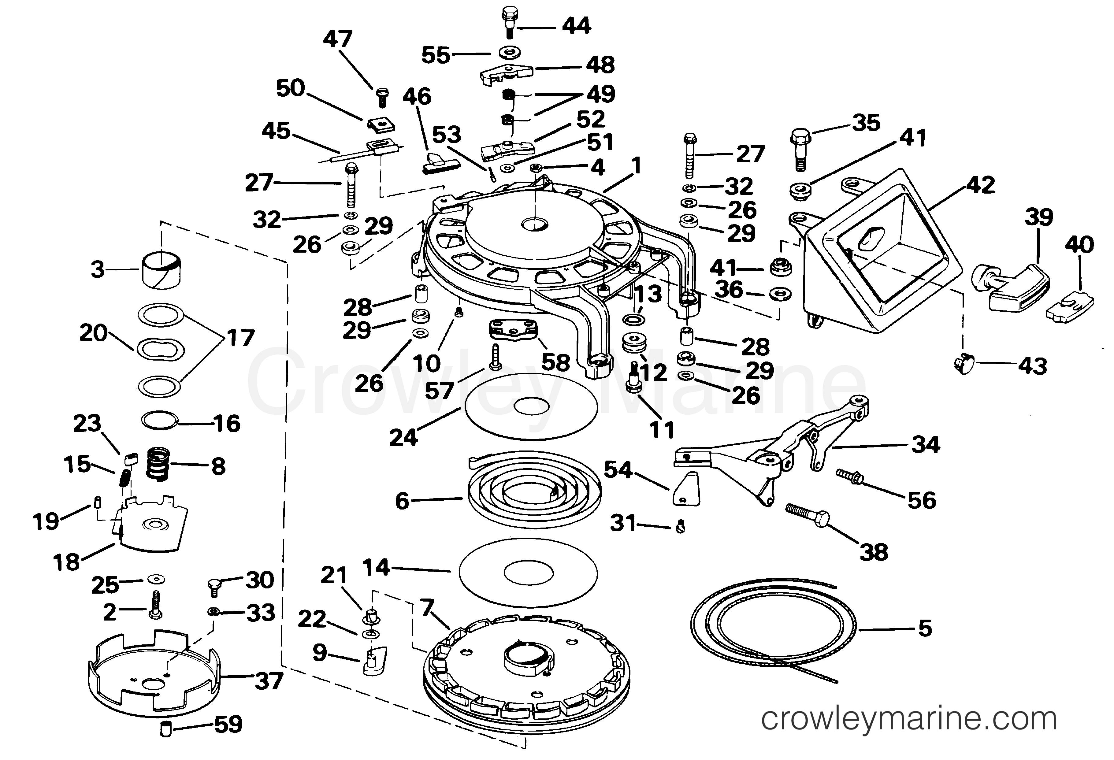 2001 Outboard 65 - E65WRYSIR - REWIND STARTER