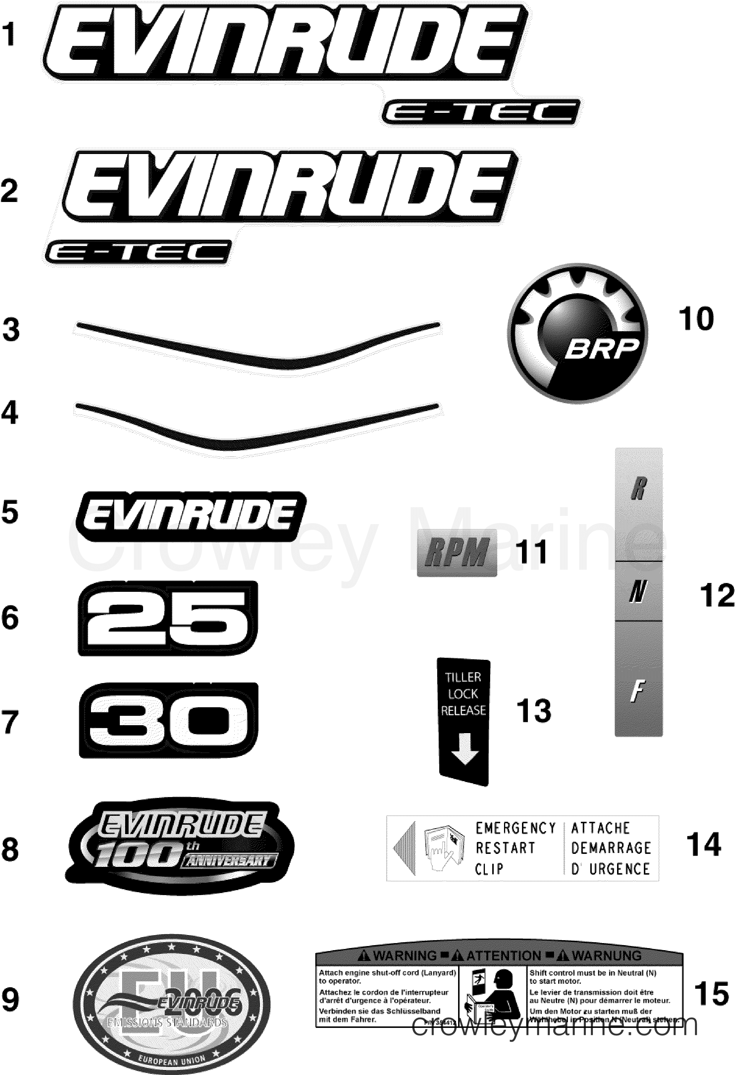 2009 Outboard 30 - E30DRLSES - DECALS
